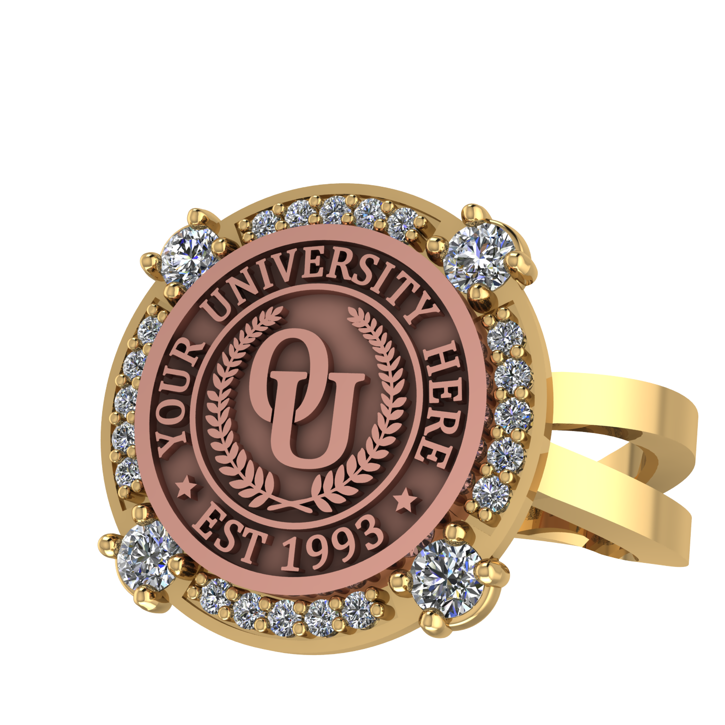 F-Sparkles | Knife Edge Band Custom College Ring