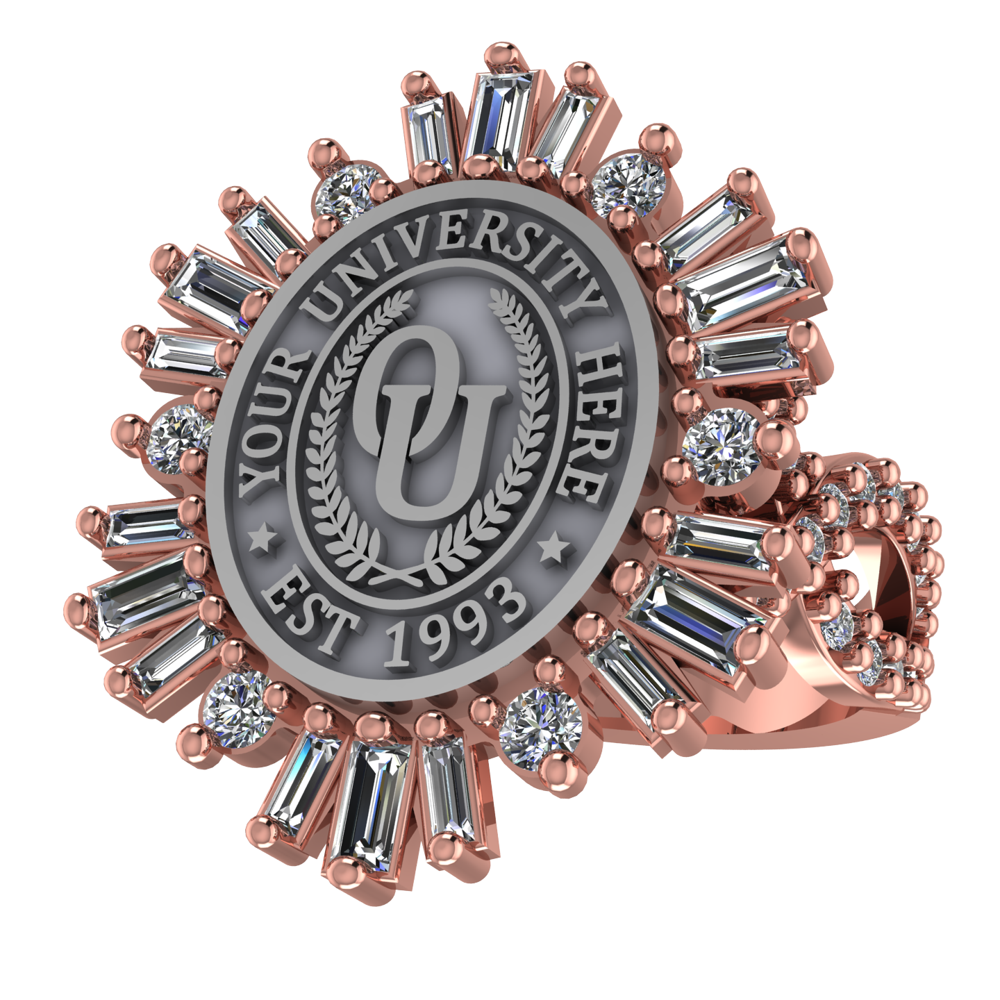 Tramontana Oval | Infinity Pave Band Custom College Ring
