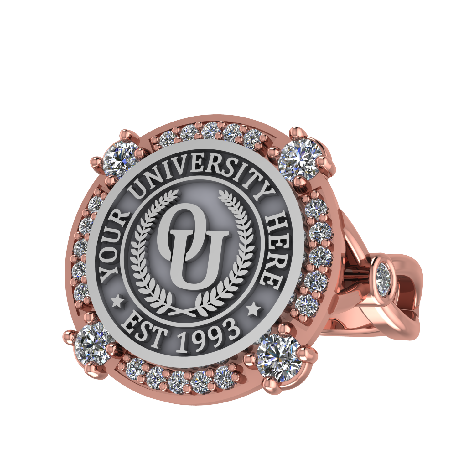 F-Sparkles | Infinity Bezel Band Custom College Ring