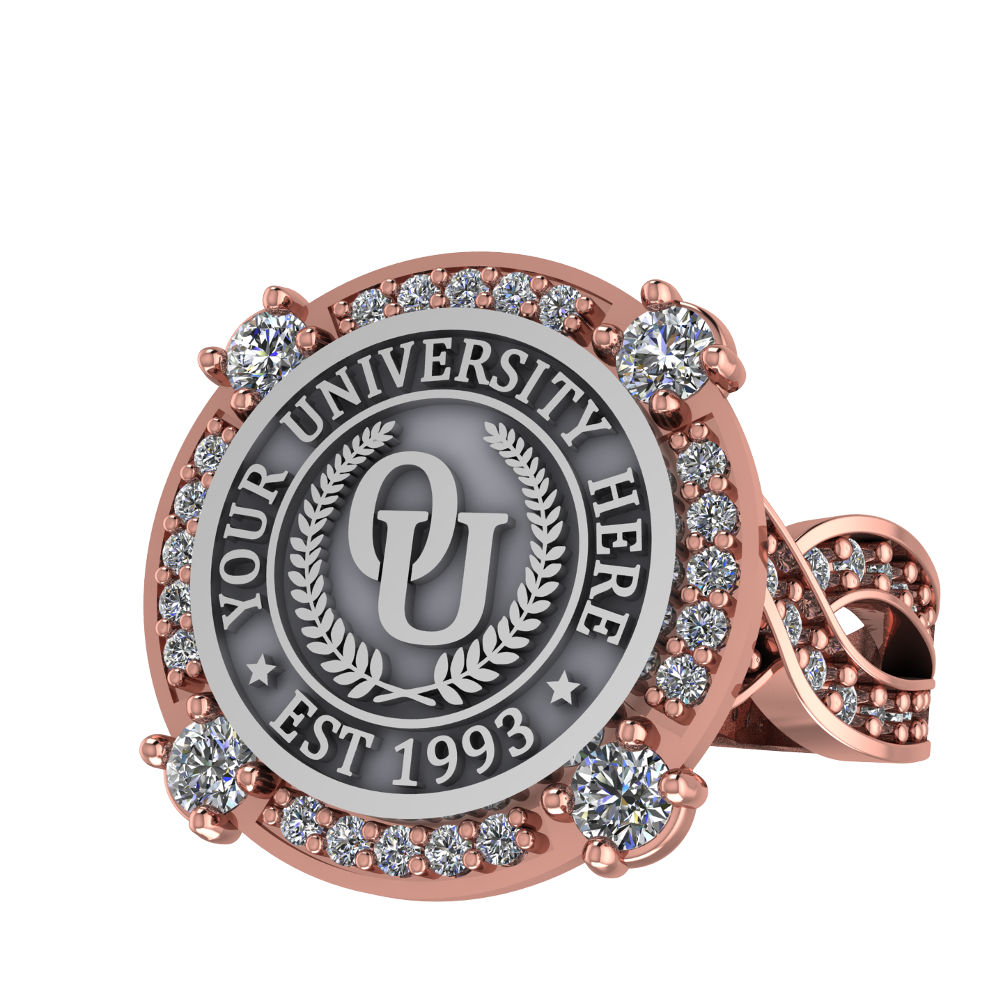 F-Sparkles | Infinity Pave Band Custom College Ring