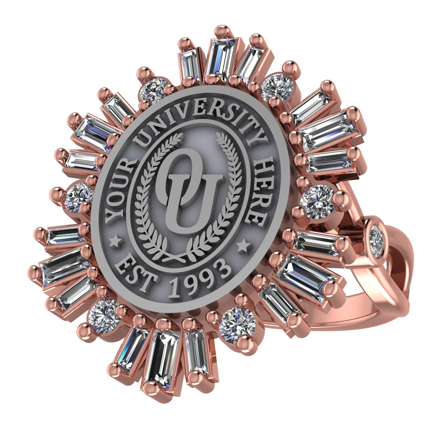 Tramontana Oval | Infinity Bezel Band Custom College Ring