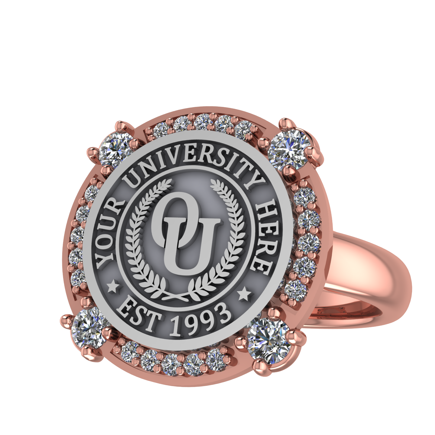 F-Sparkles | Classic Dome Band Custom College Ring