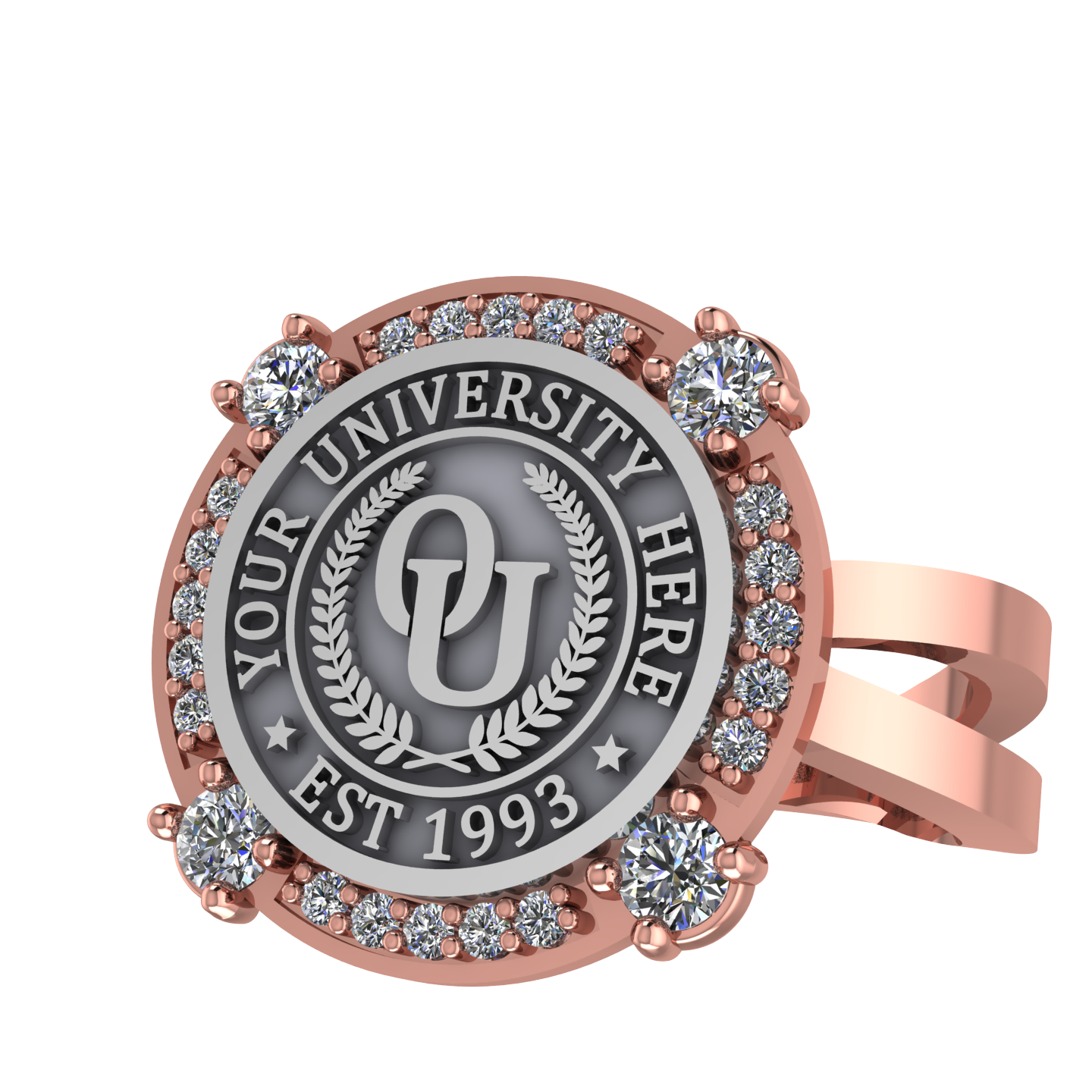 F-Sparkles | Knife Edge Band Custom College Ring