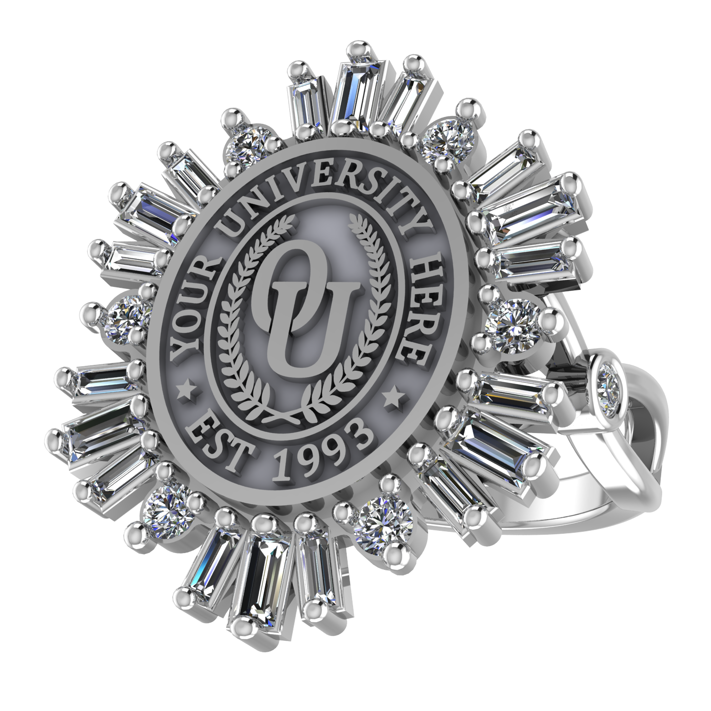 Tramontana Oval | Infinity Bezel Band Custom College Ring