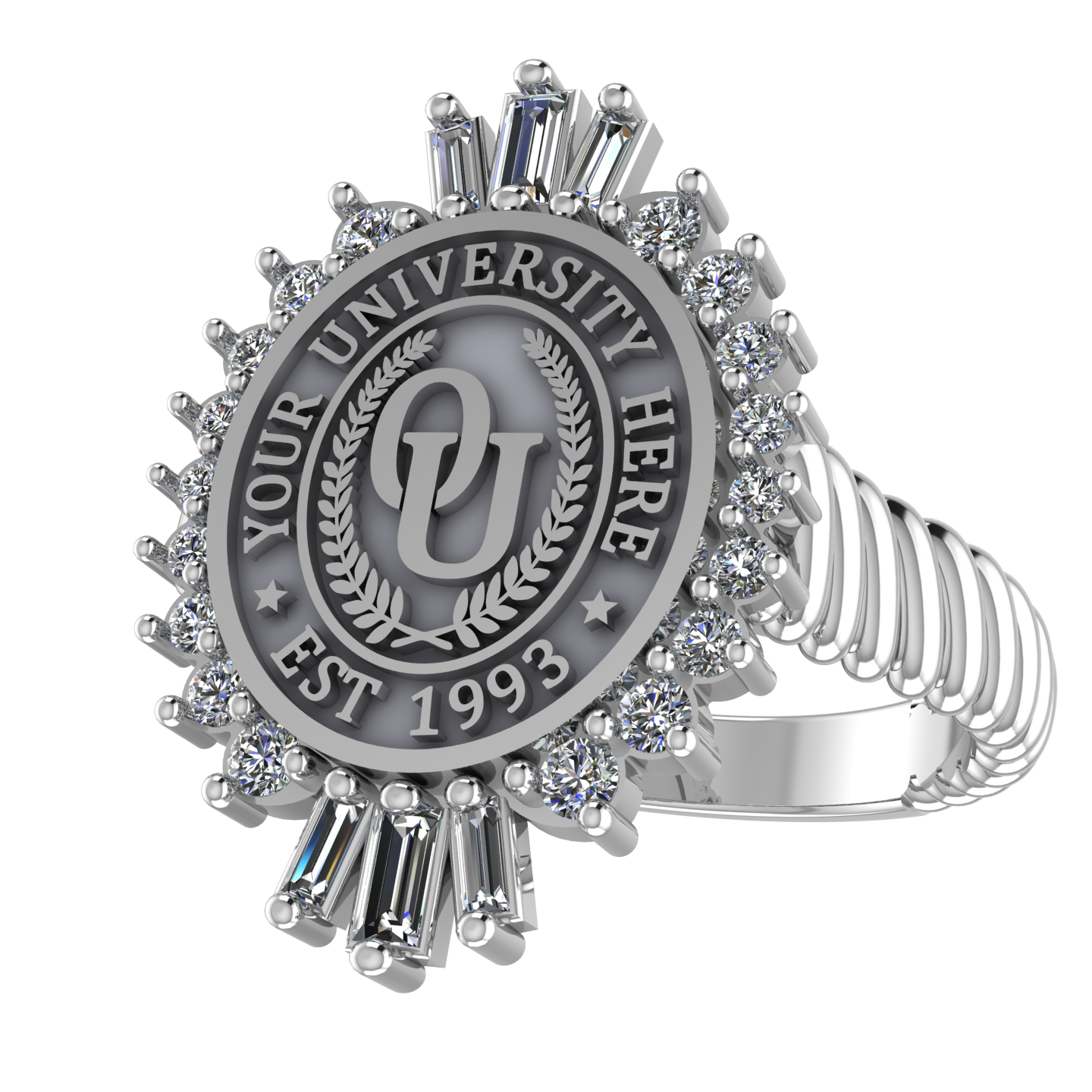 Seren Oval | Rope Core Band Custom Collage Ring