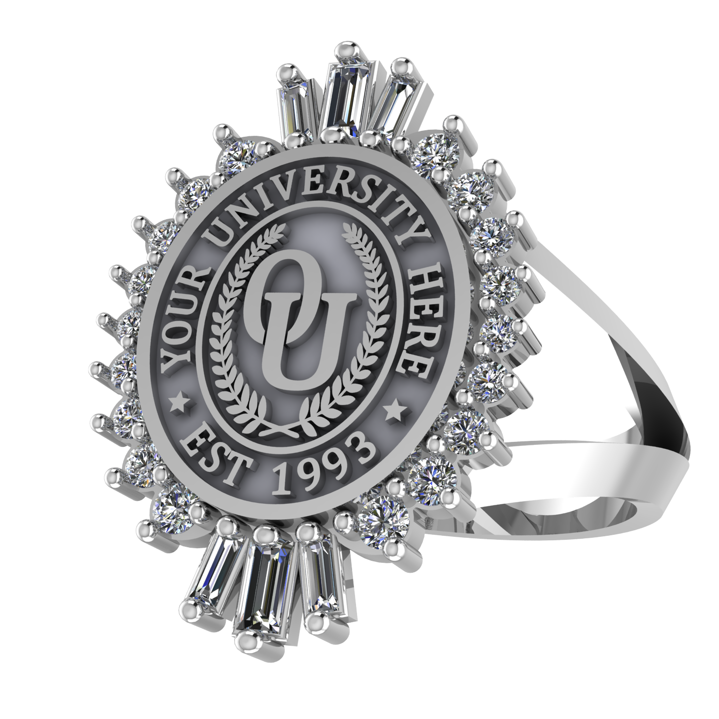 Seren Oval | V-Frame Band Custom Collage Ring