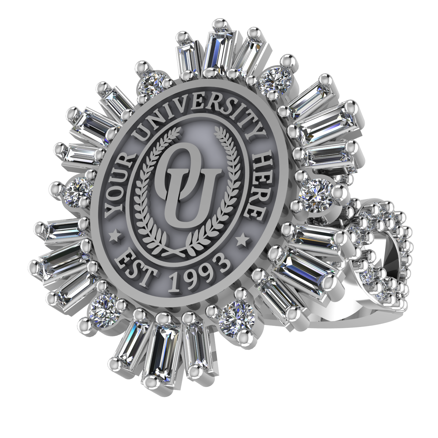 Tramontana Oval | Infinity Pave Band Custom College Ring