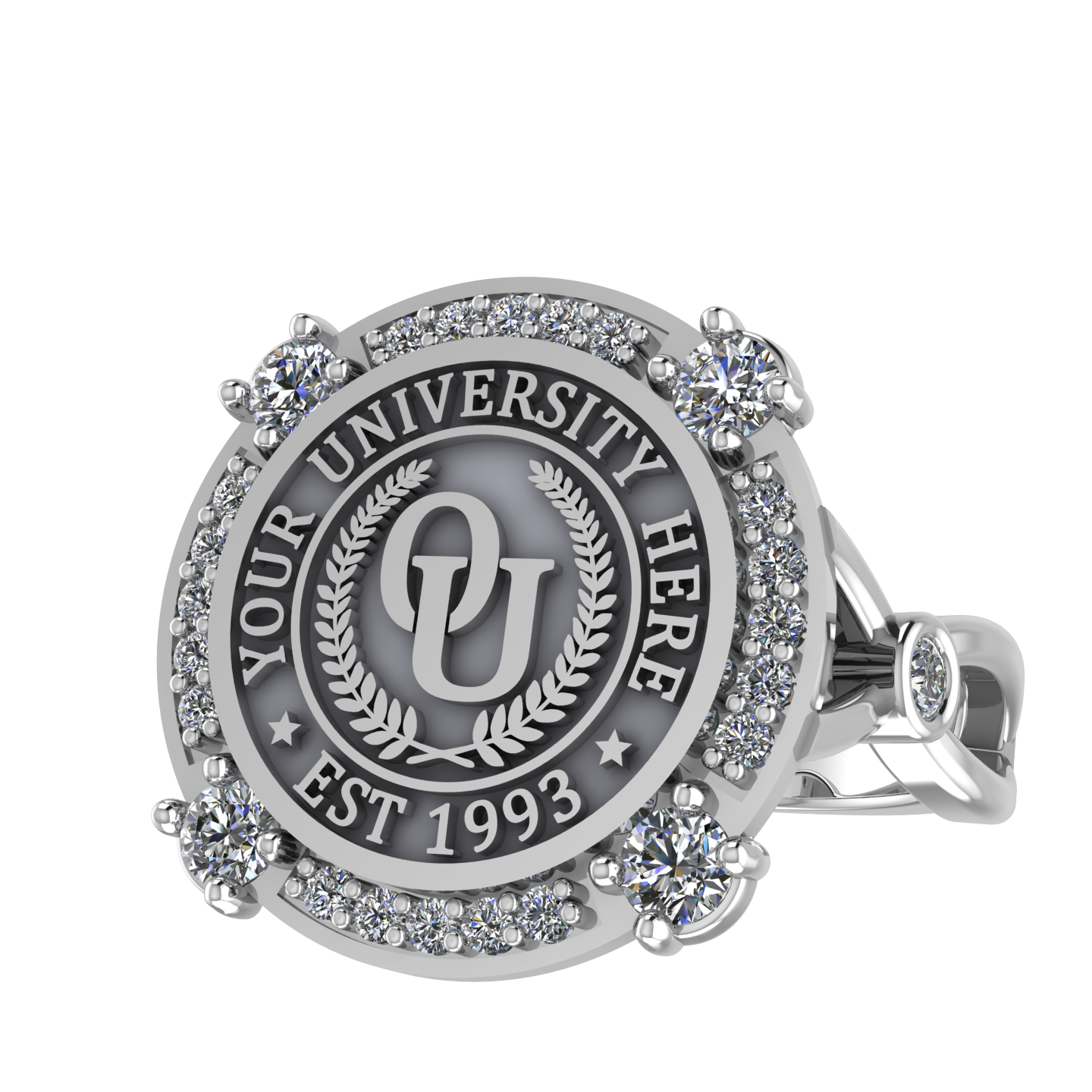 F-Sparkles | Infinity Bezel Band Custom College Ring