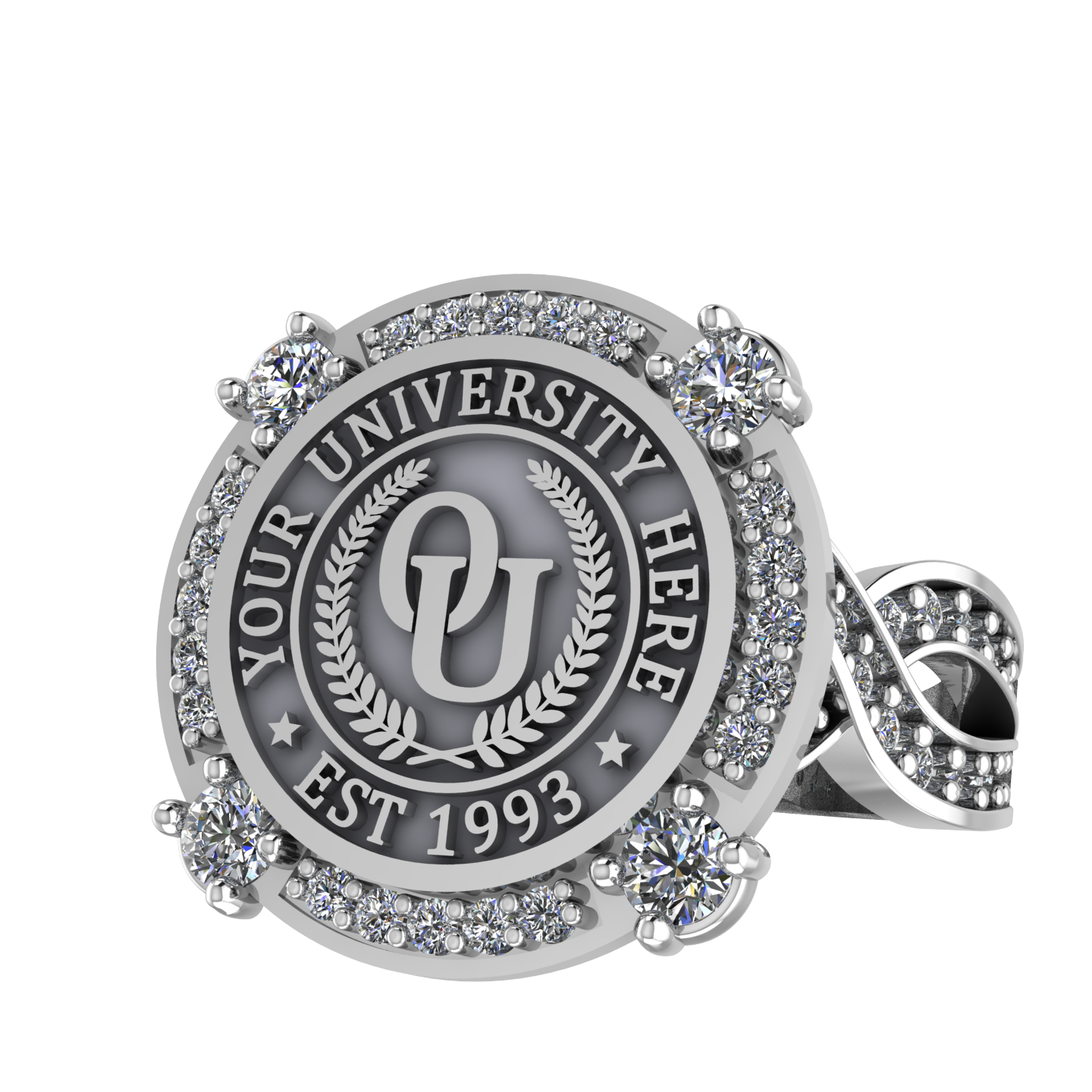 F-Sparkles | Infinity Pave Band Custom College Ring