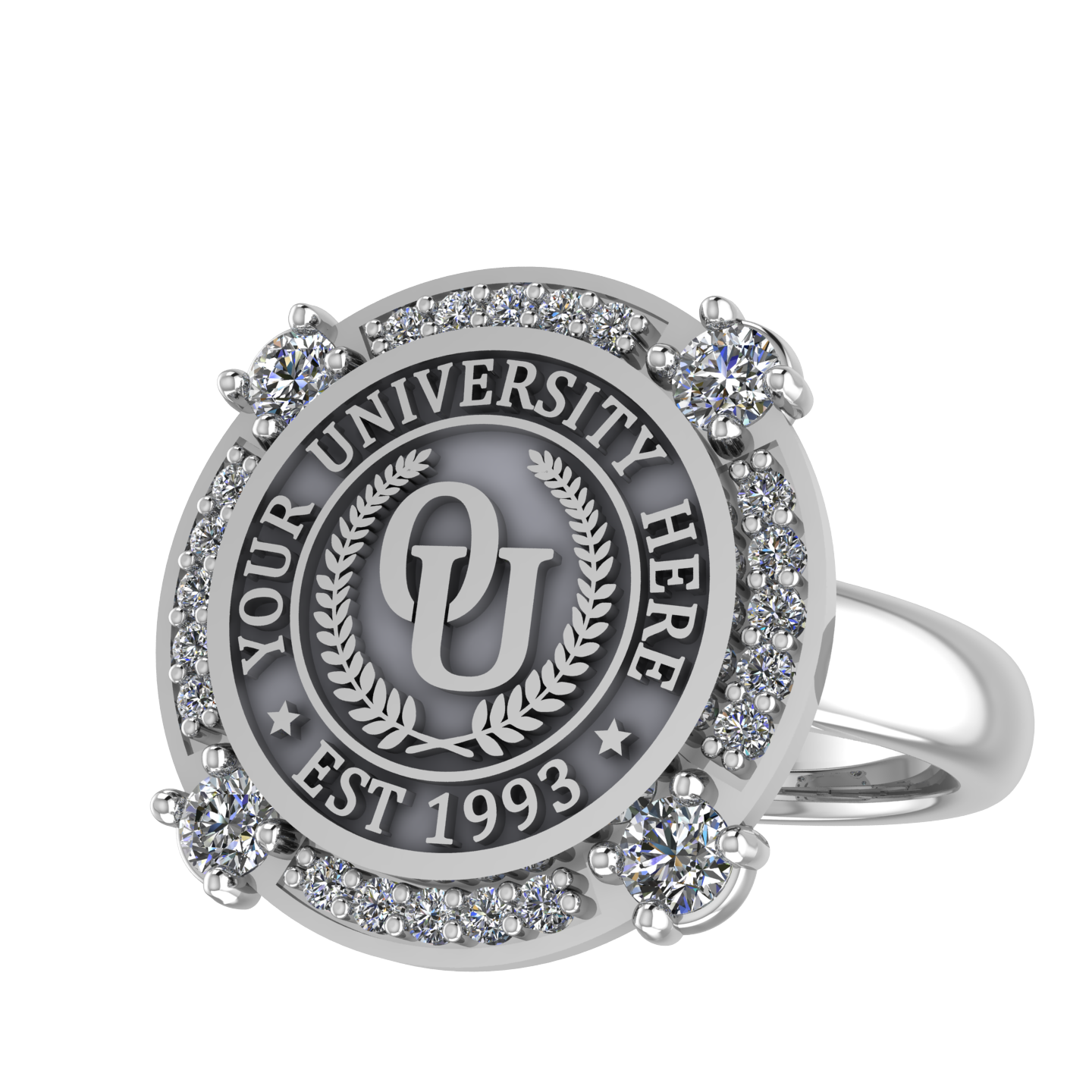 F-Sparkles | Classic Dome Band Custom College Ring