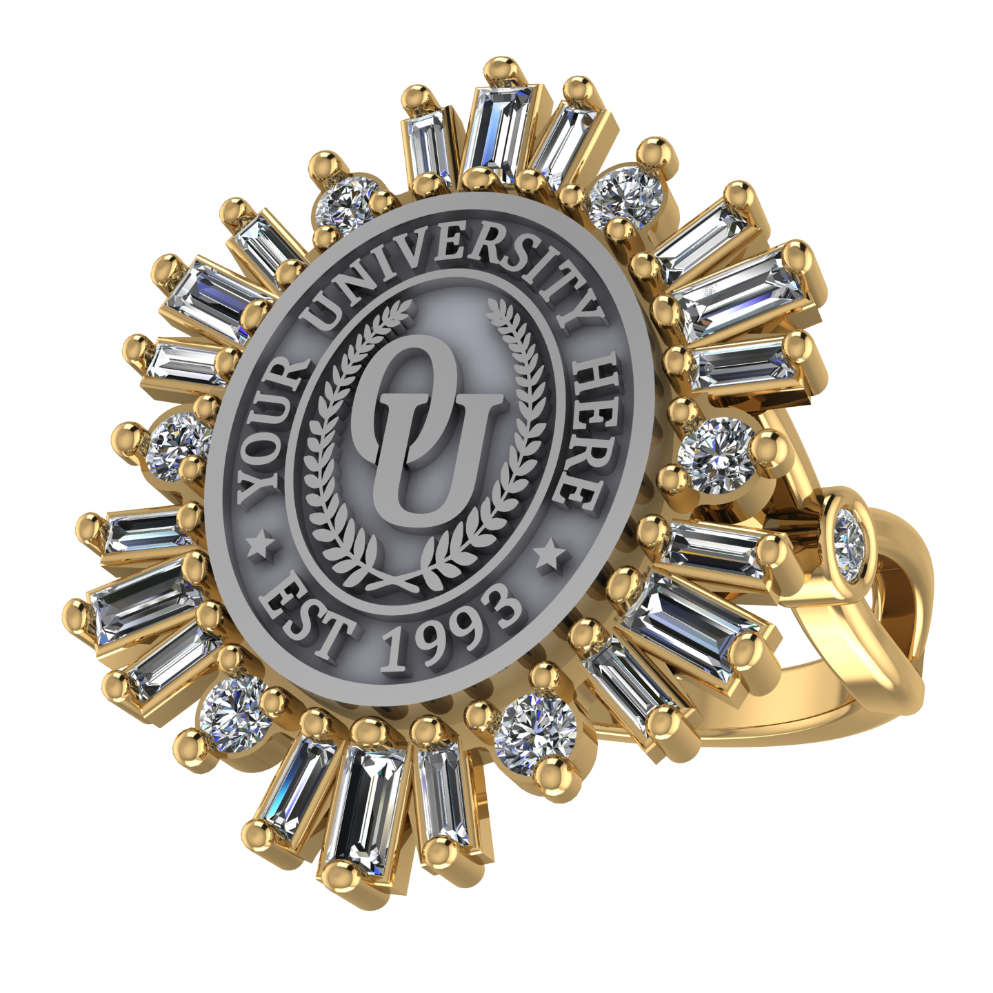 Tramontana Oval | Infinity Bezel Band Custom College Ring