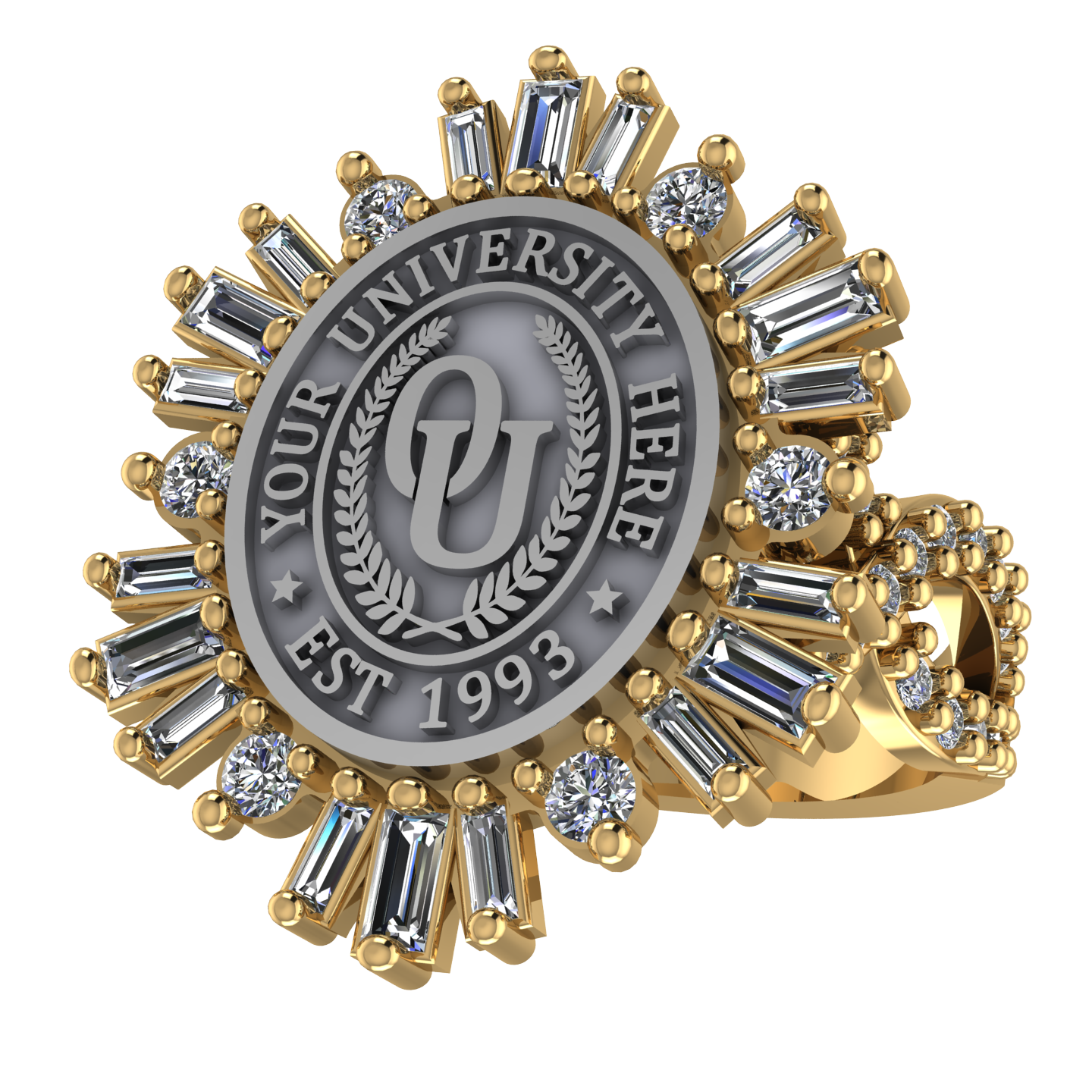 Tramontana Oval | Infinity Pave Band Custom College Ring