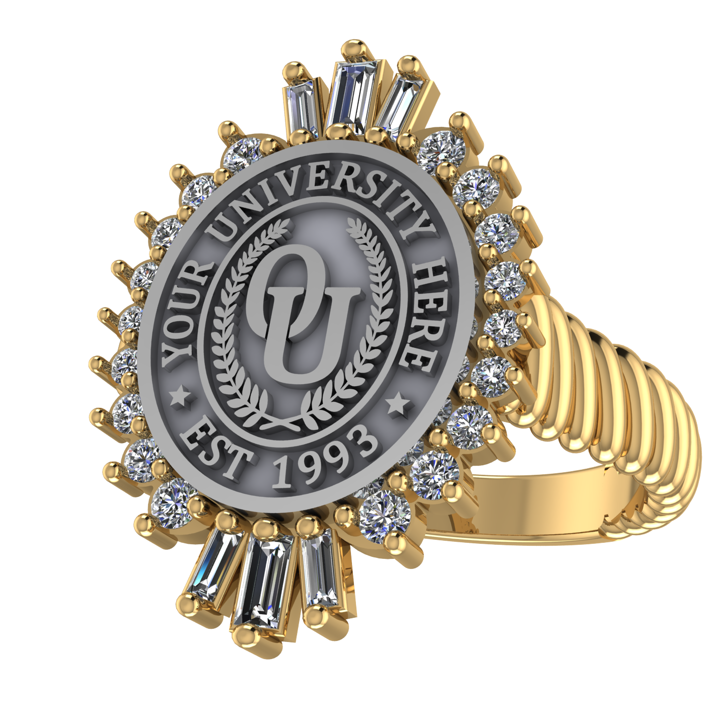 Seren Oval | Rope Core Band Custom Collage Ring