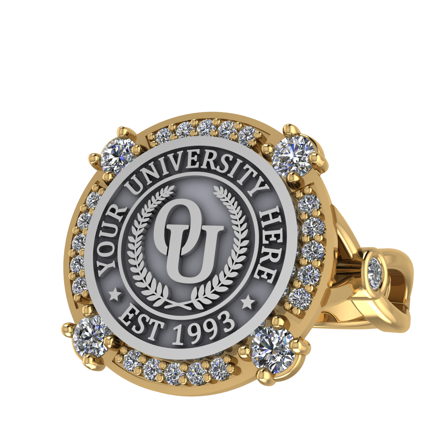 F-Sparkles | Infinity Bezel Band Custom College Ring