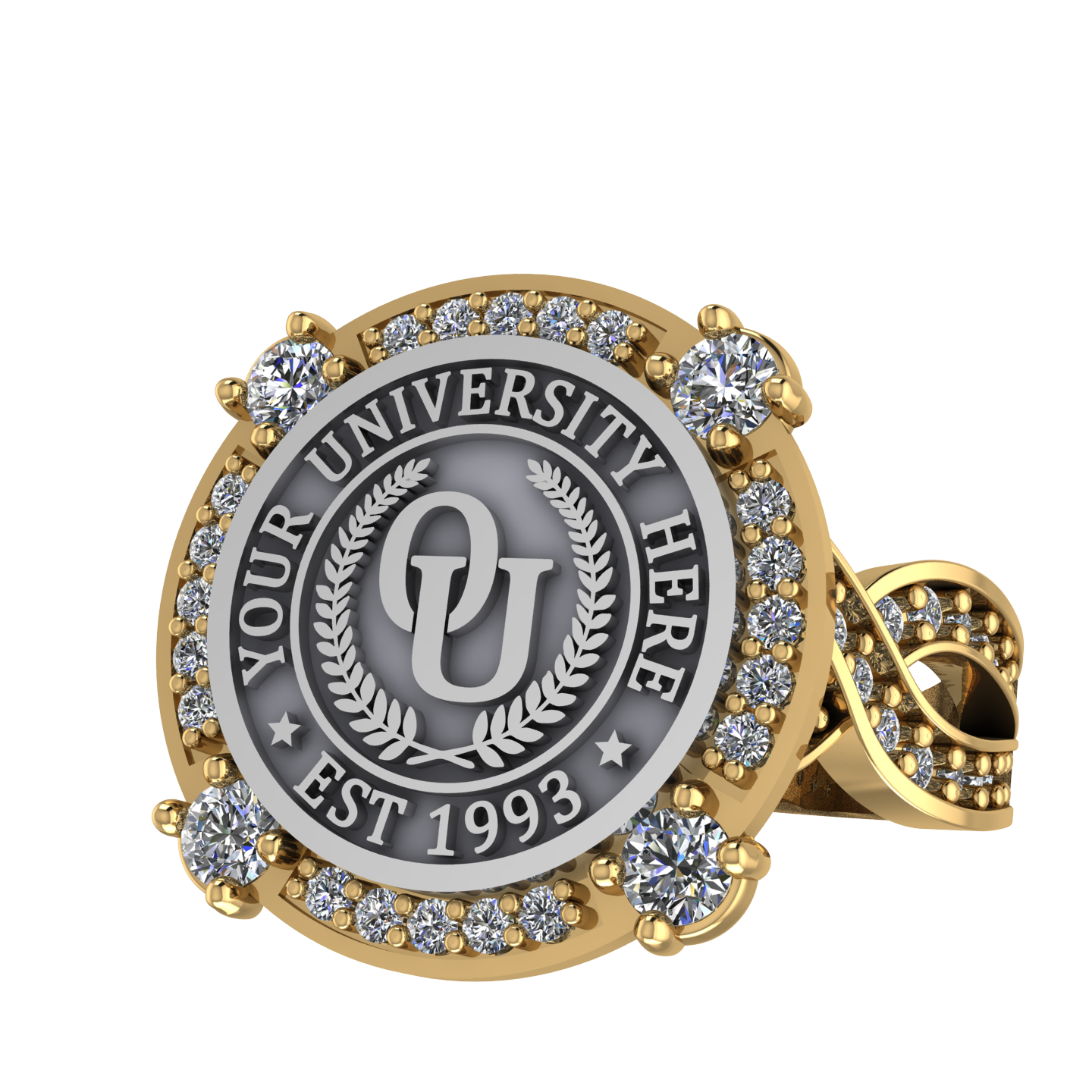 F-Sparkles | Infinity Pave Band Custom College Ring