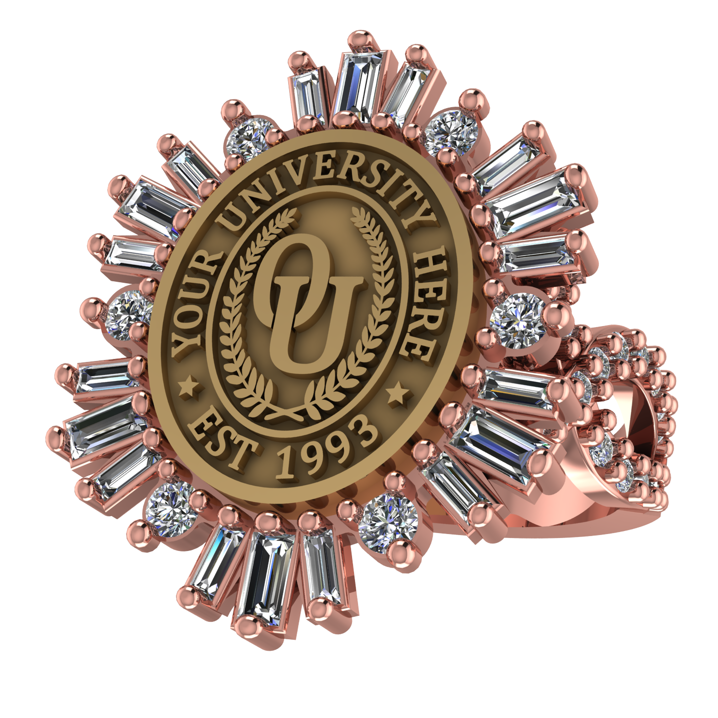 Tramontana Oval | Infinity Pave Band Custom College Ring
