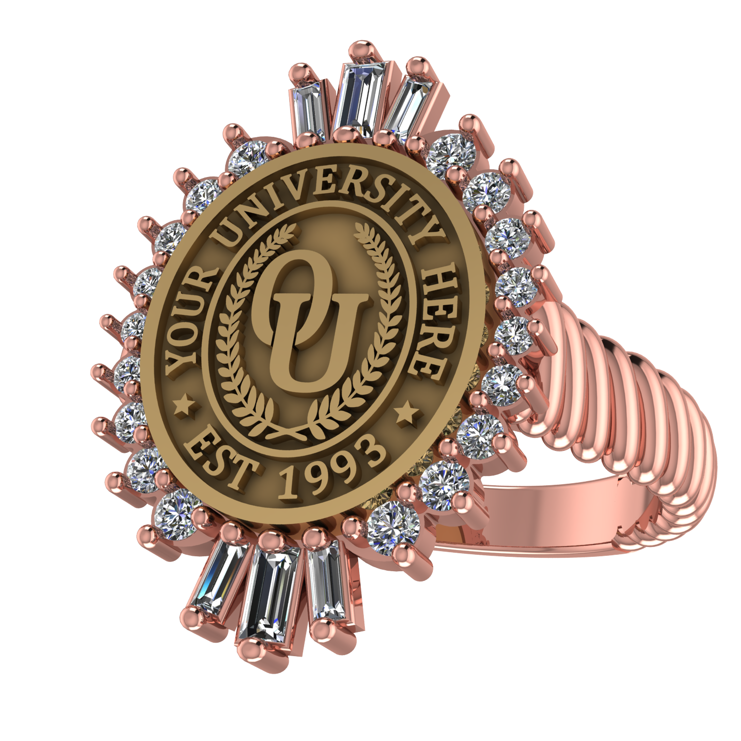 Seren Oval | Rope Core Band Custom Collage Ring