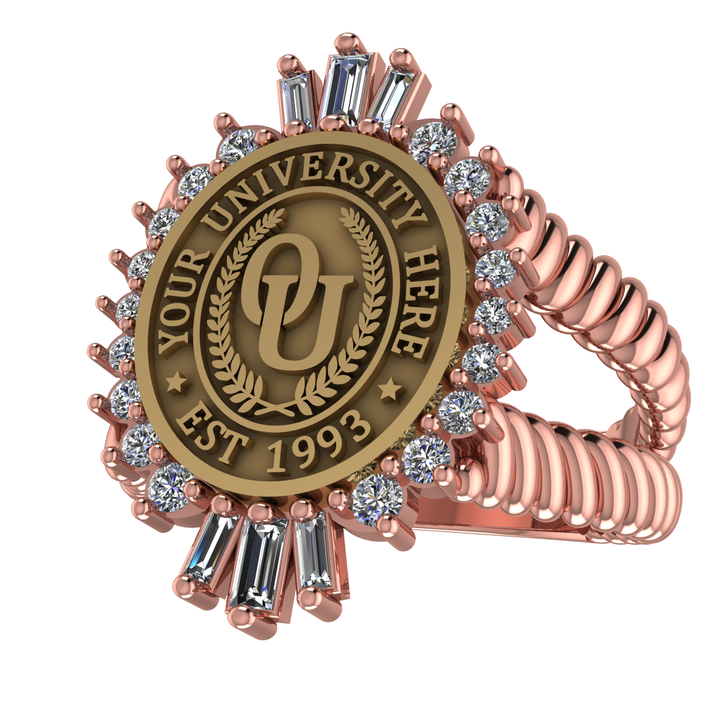 Seren Oval | V-Rope Band Custom Collage Ring