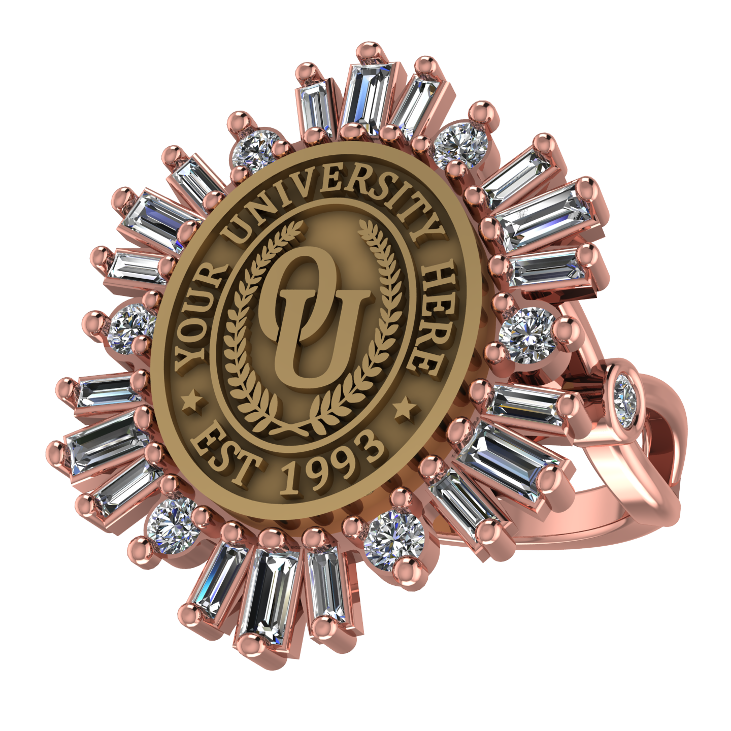 Tramontana Oval | Infinity Bezel Band Custom College Ring
