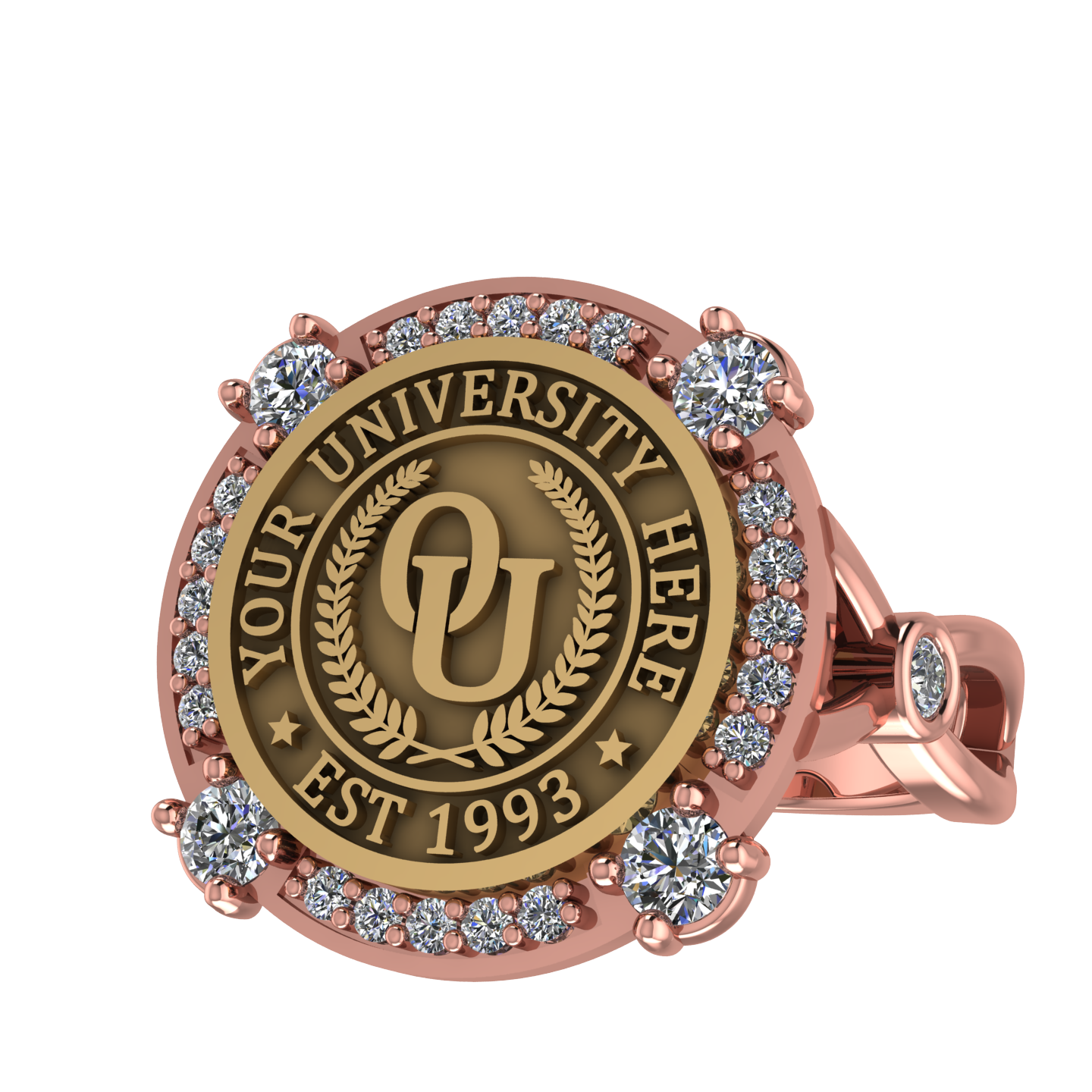 F-Sparkles | Infinity Bezel Band Custom College Ring