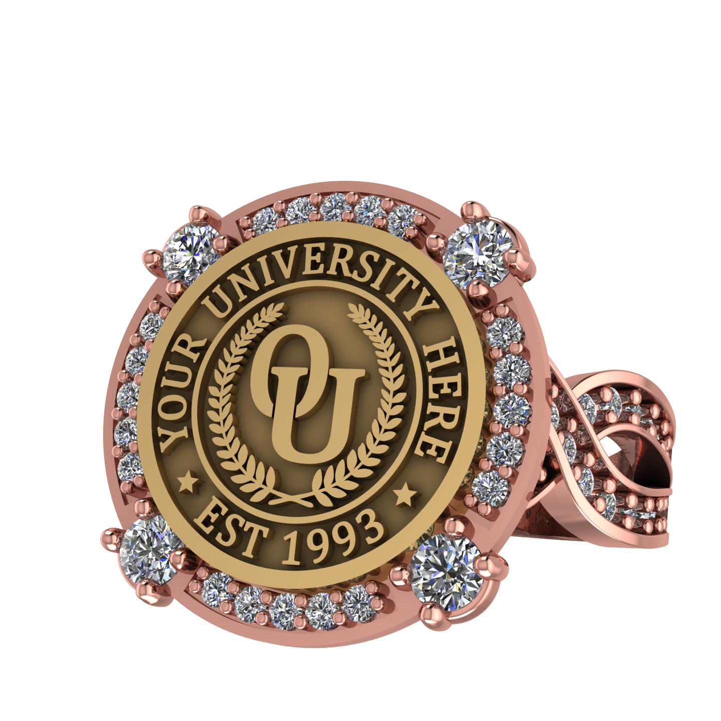 F-Sparkles | Infinity Pave Band Custom College Ring