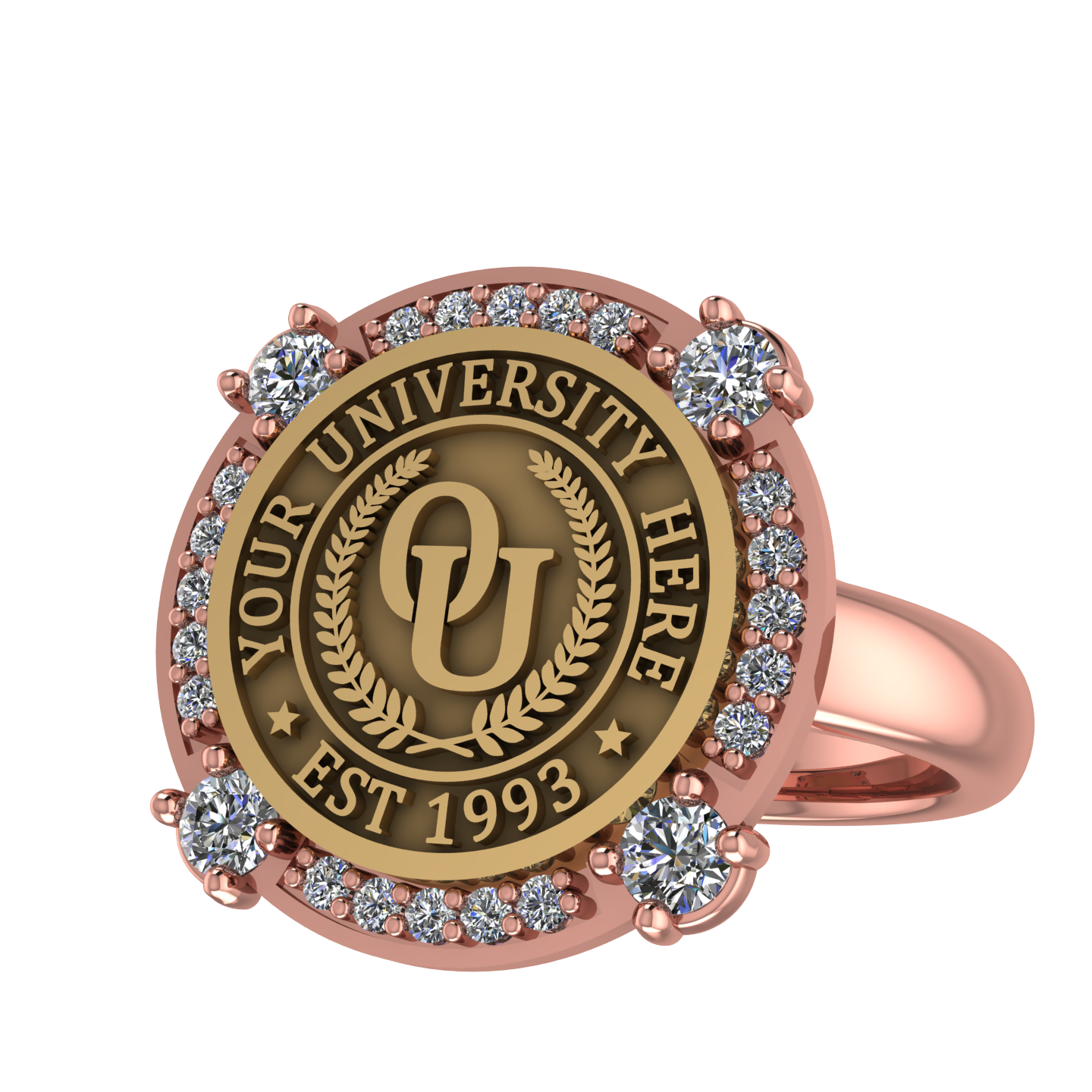 F-Sparkles | Classic Dome Band Custom College Ring
