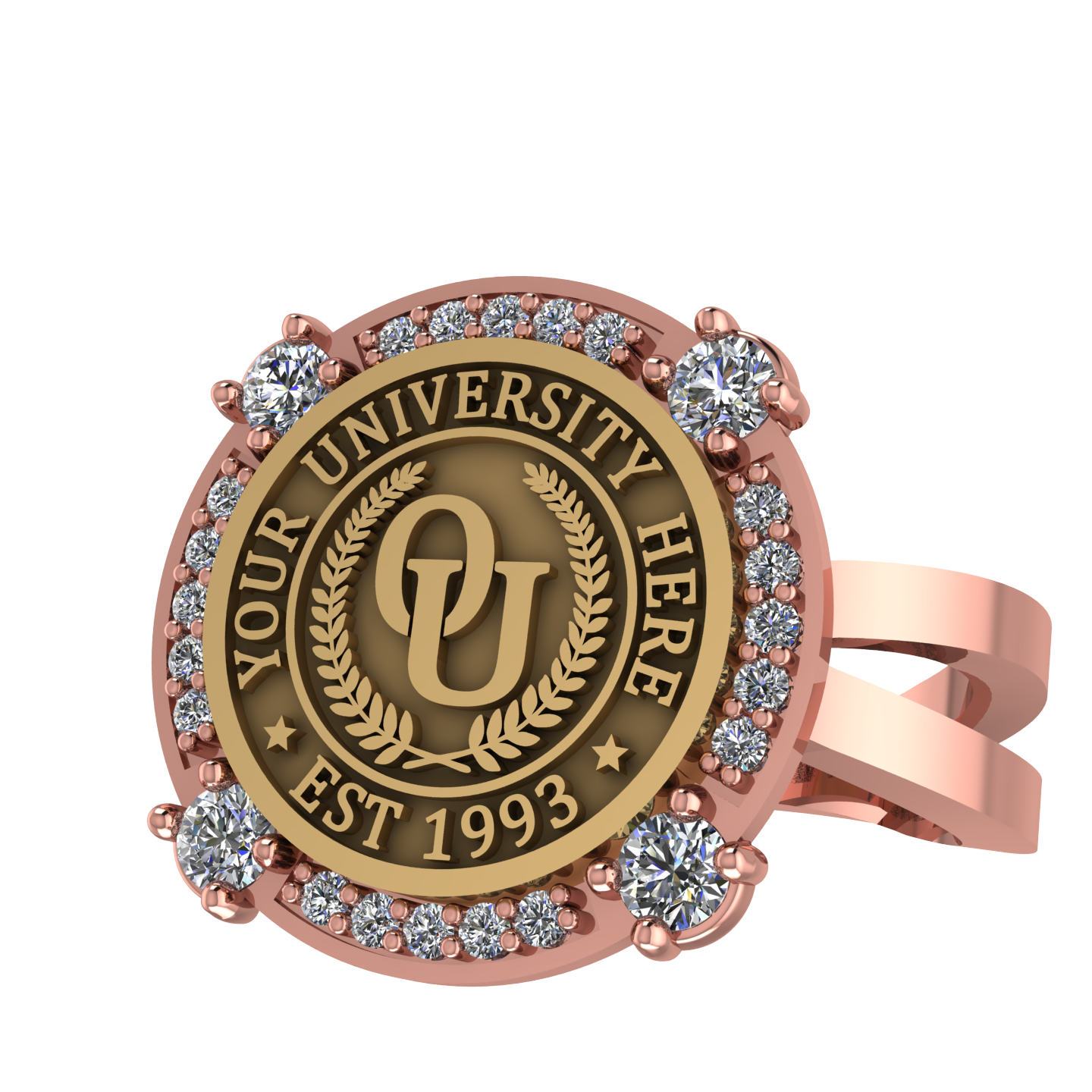 F-Sparkles | Knife Edge Band Custom College Ring