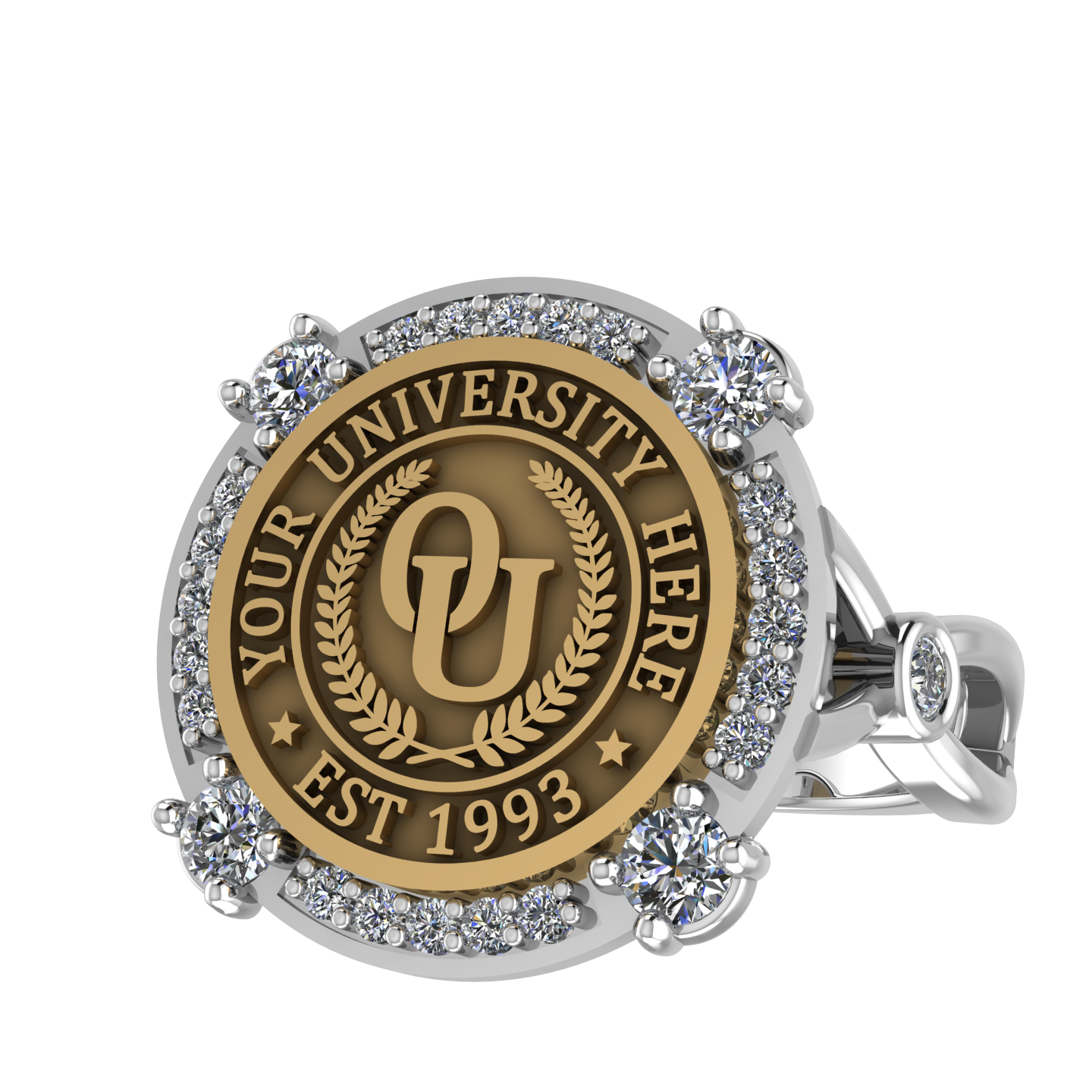 F-Sparkles | Infinity Bezel Band Custom College Ring