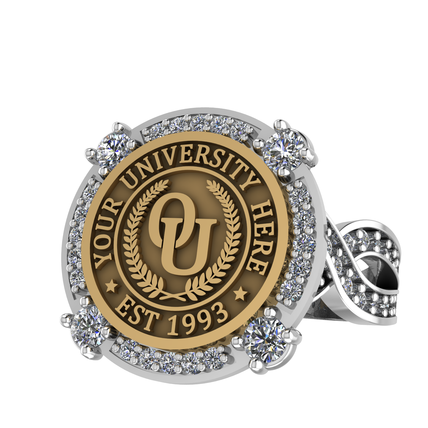 F-Sparkles | Infinity Pave Band Custom College Ring
