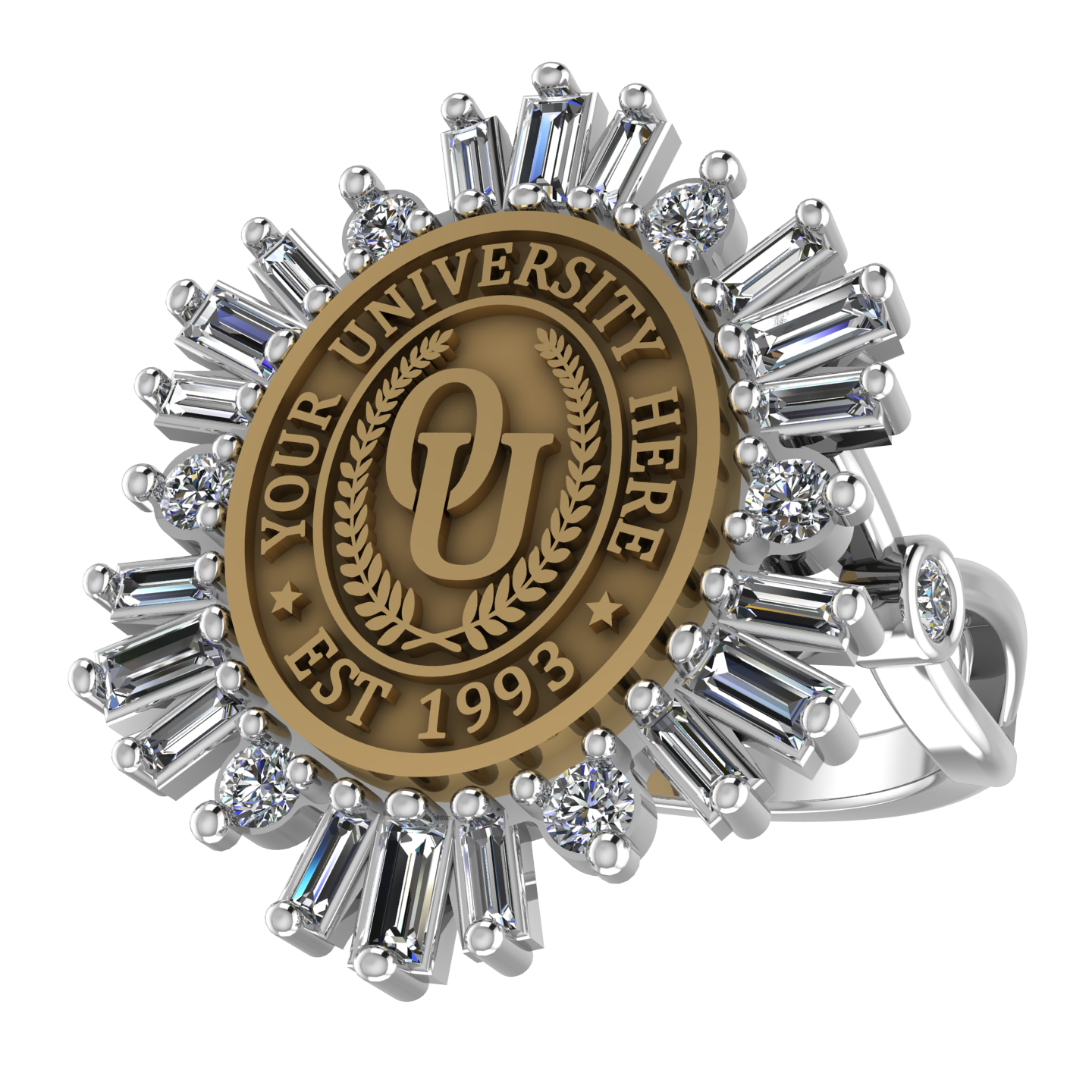 Tramontana Oval | Infinity Bezel Band Custom College Ring