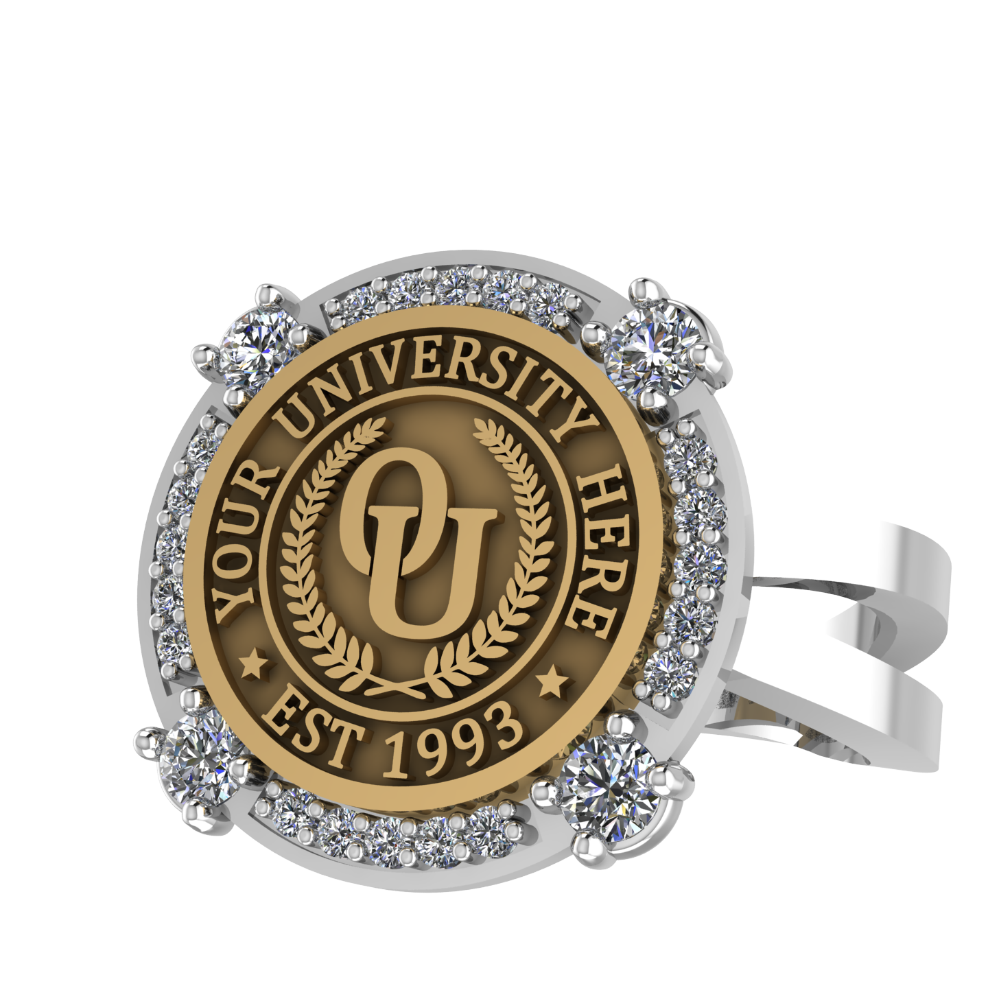 F-Sparkles | Knife Edge Band Custom College Ring