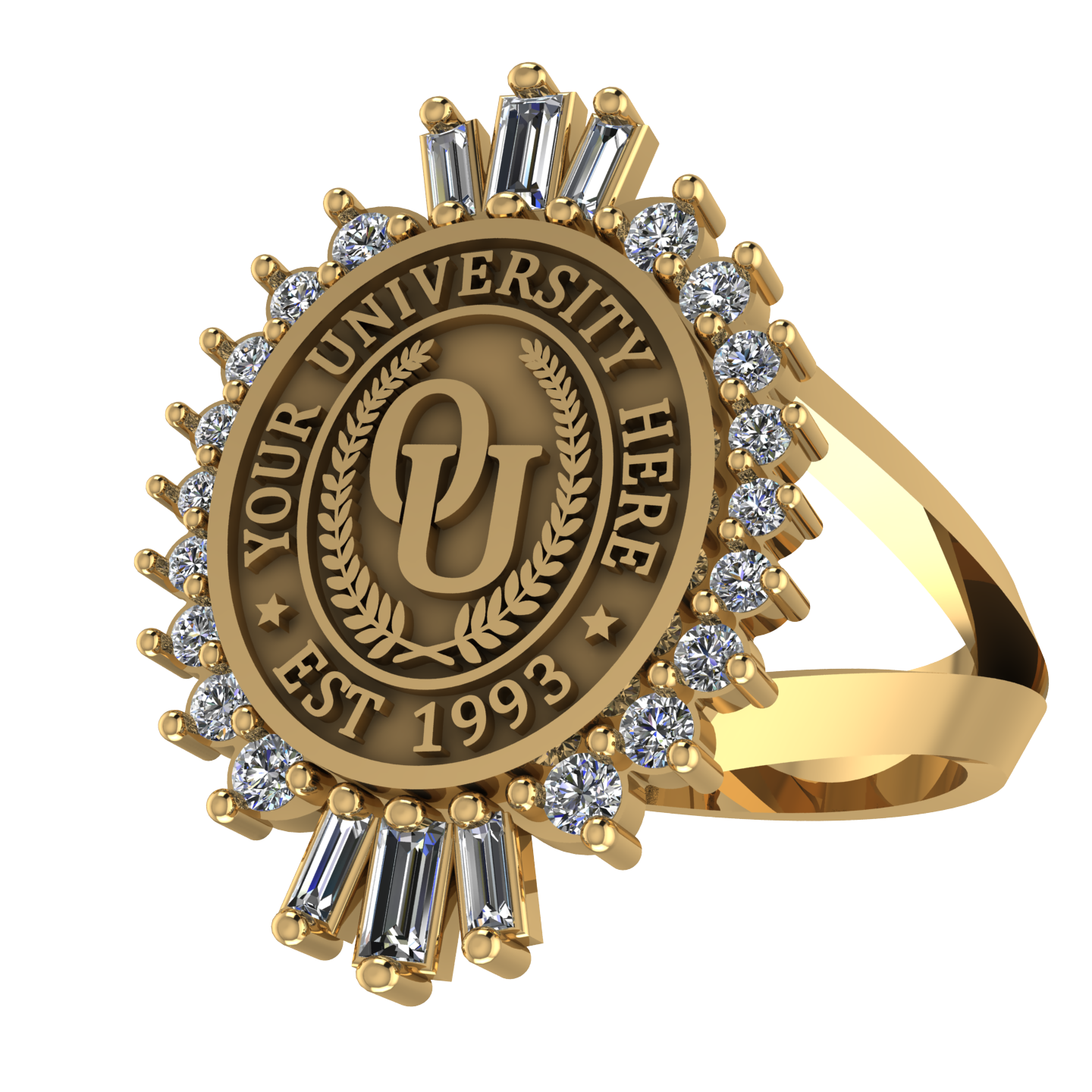 Seren Oval | V-Frame Band Custom Collage Ring