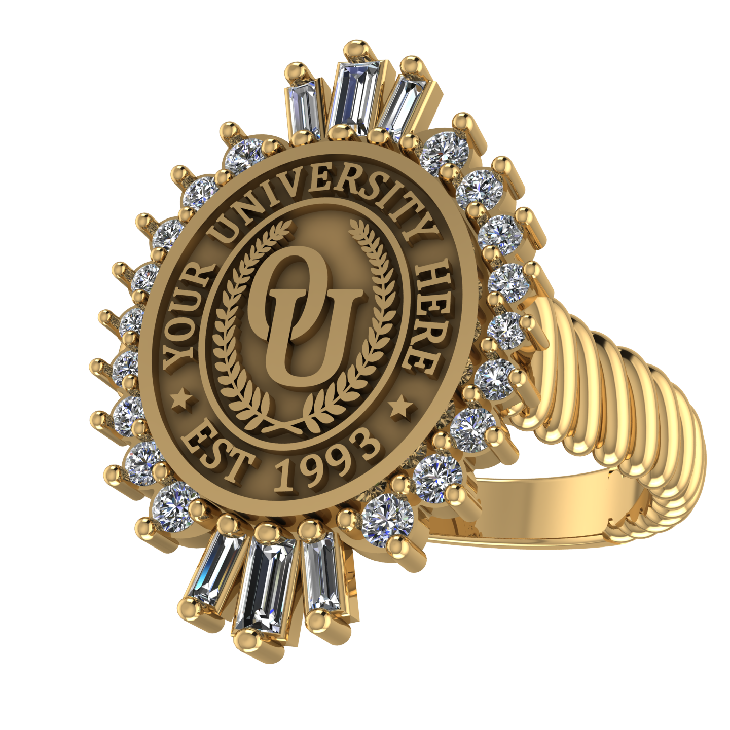 Seren Oval | Rope Core Band Custom Collage Ring