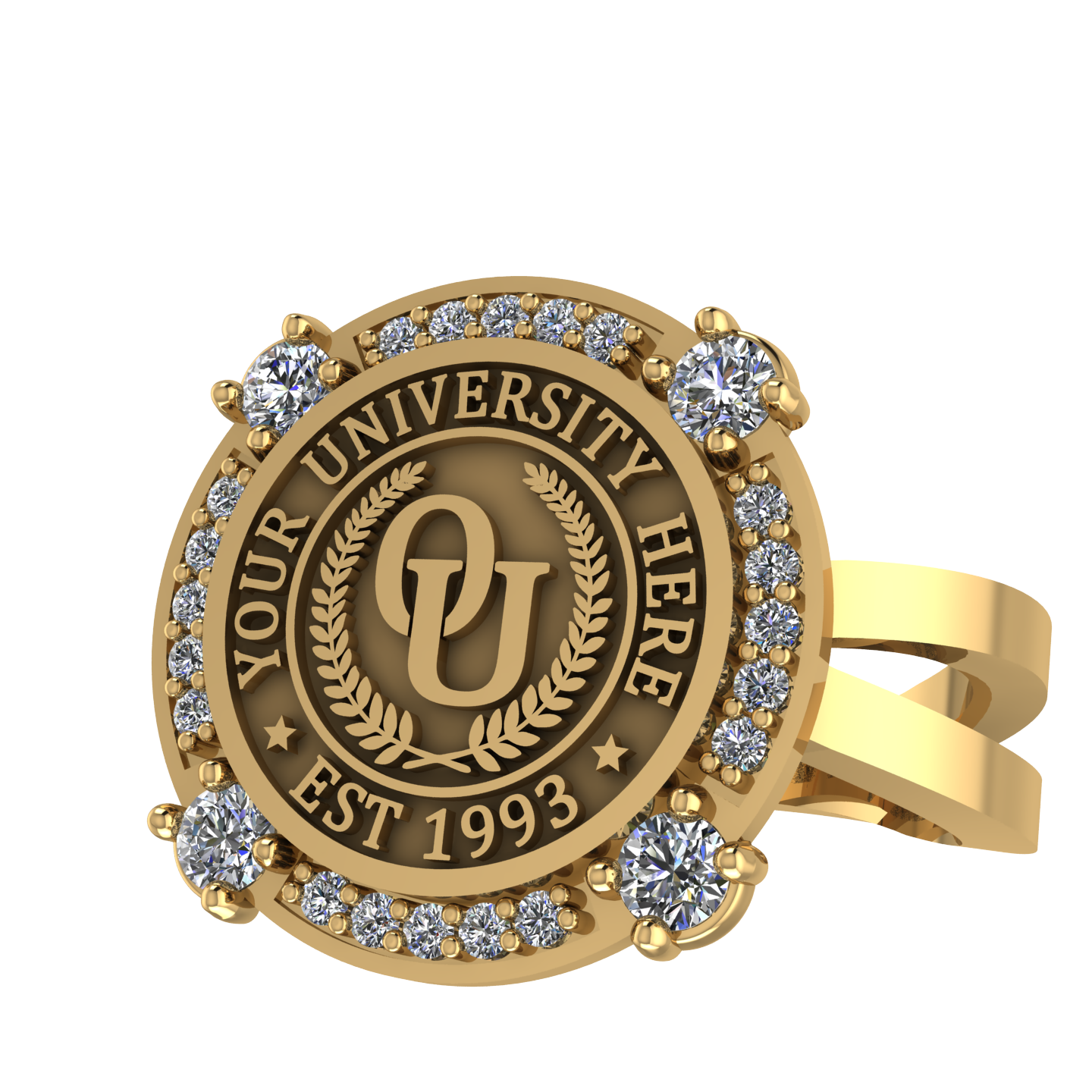 F-Sparkles | Knife Edge Band Custom Collage Ring