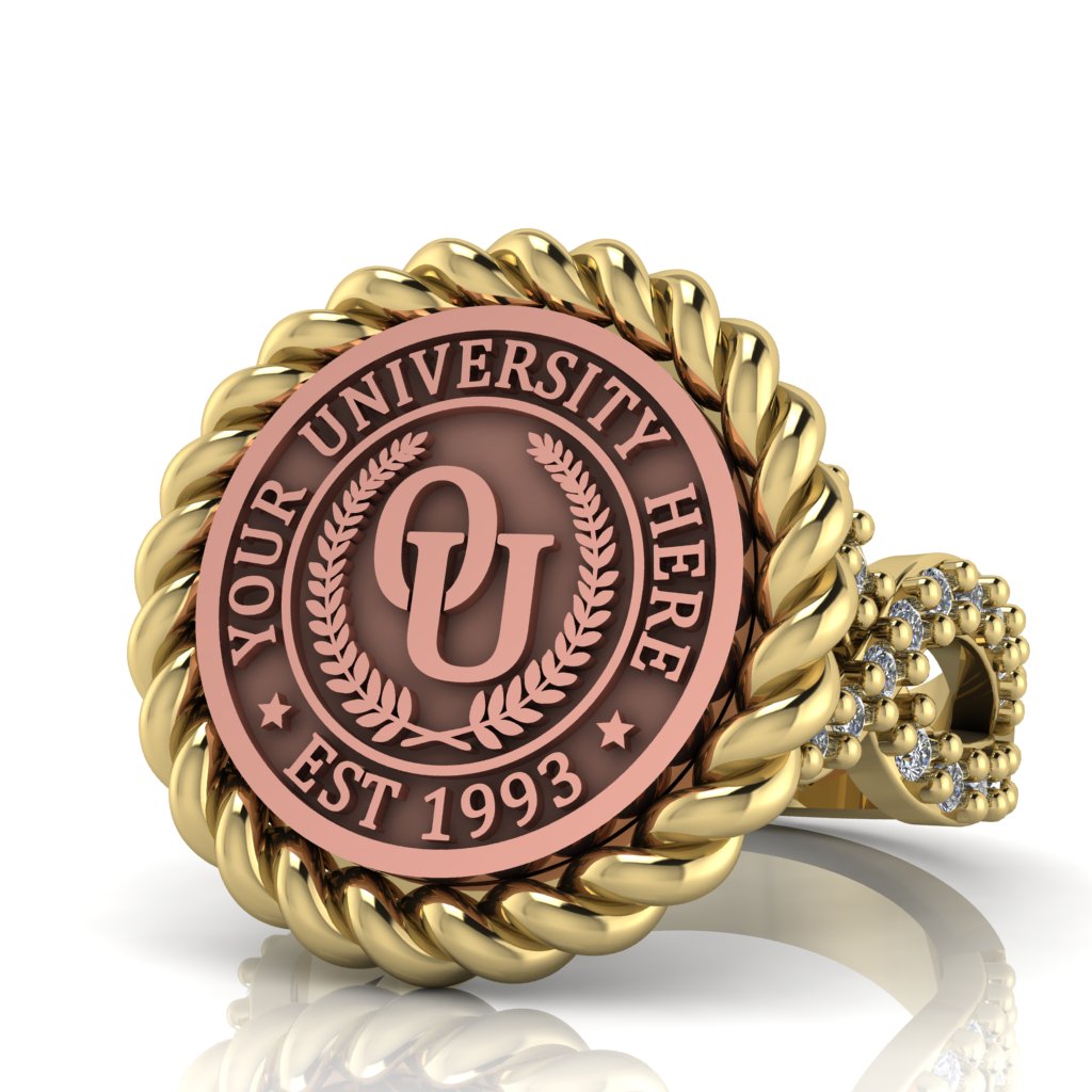 Lubid | Infinity Bezel Band Custom College Ring