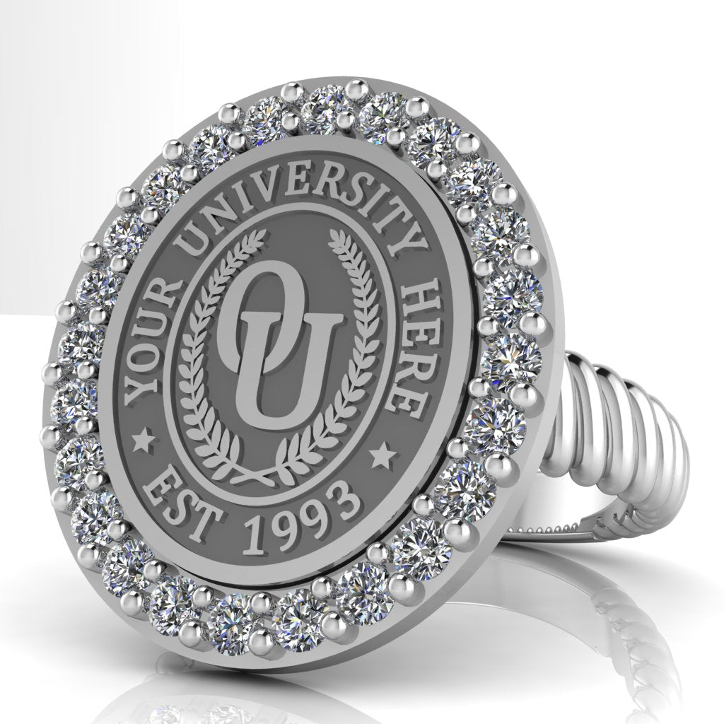 Circum Oval | Rope Core Band Custom College Ring