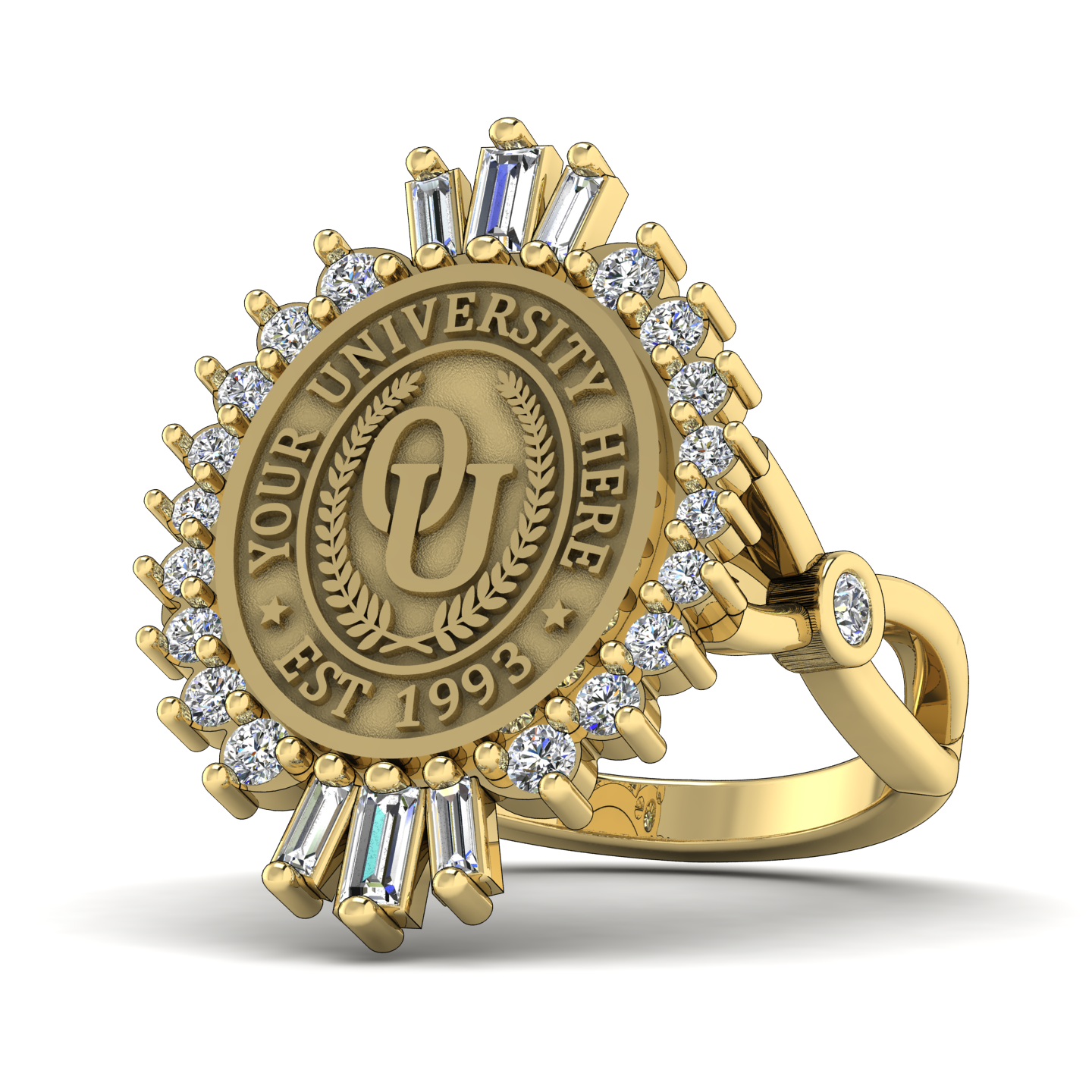 Seren Oval | Infinity Bezel Band Custom College Ring