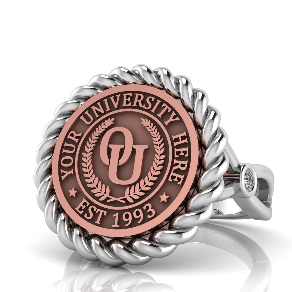 Lubid | Infinity Bezel Band Custom College Ring