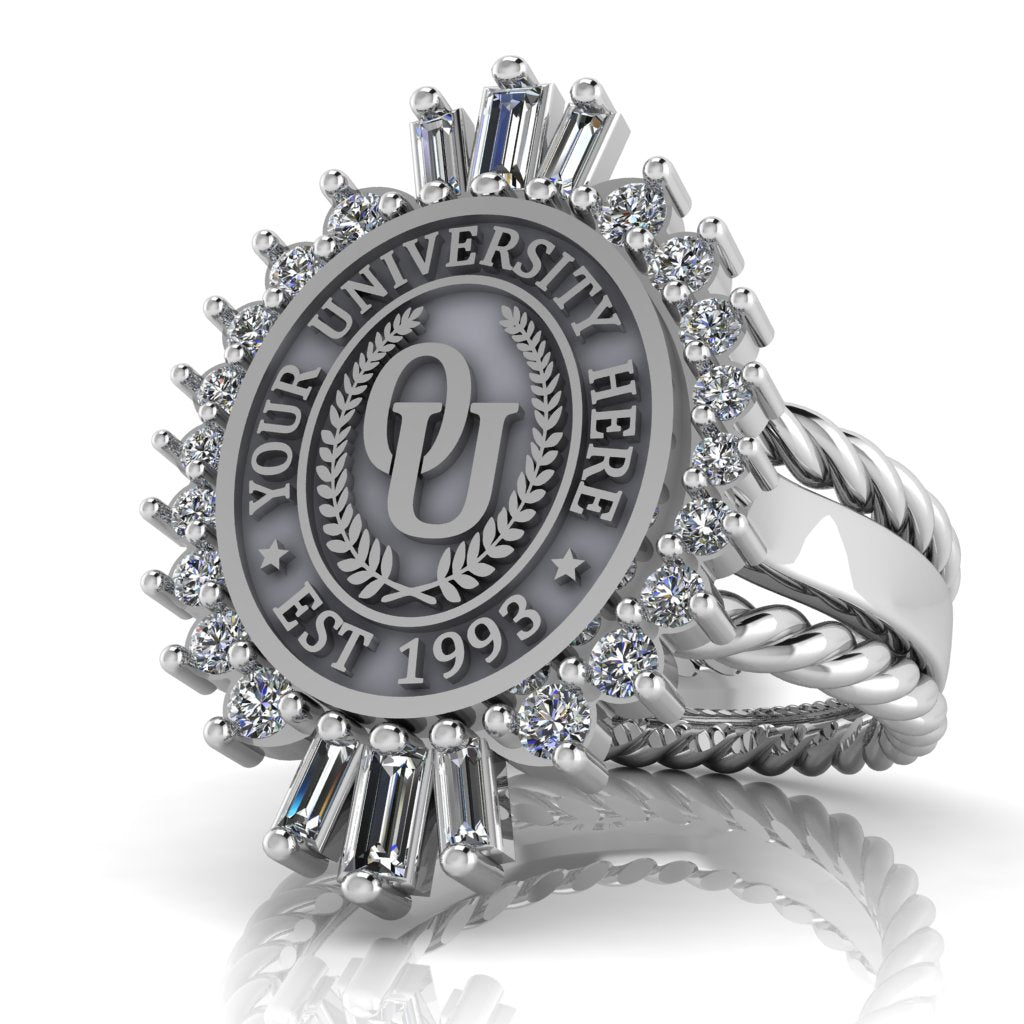 Seren Oval | Rope Edge Band Custom Collage Ring