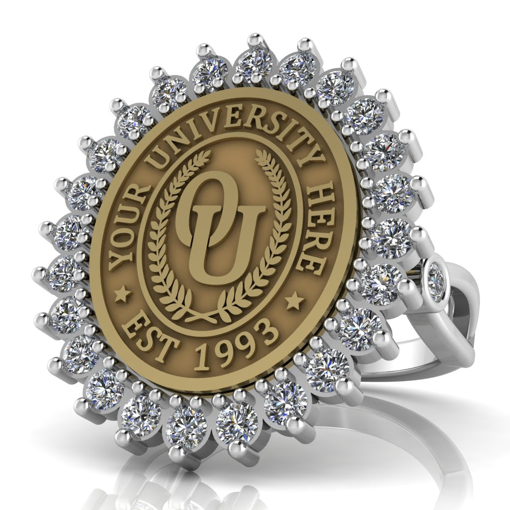 Serku Oval | Infinity Bezel Band Custom College Ring