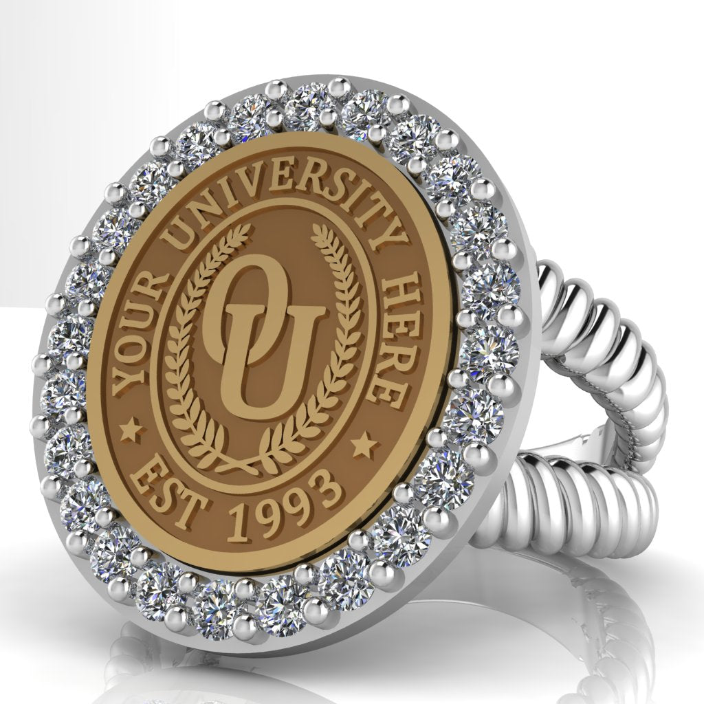 Circum Oval | V-Rope Band Custom College Ring