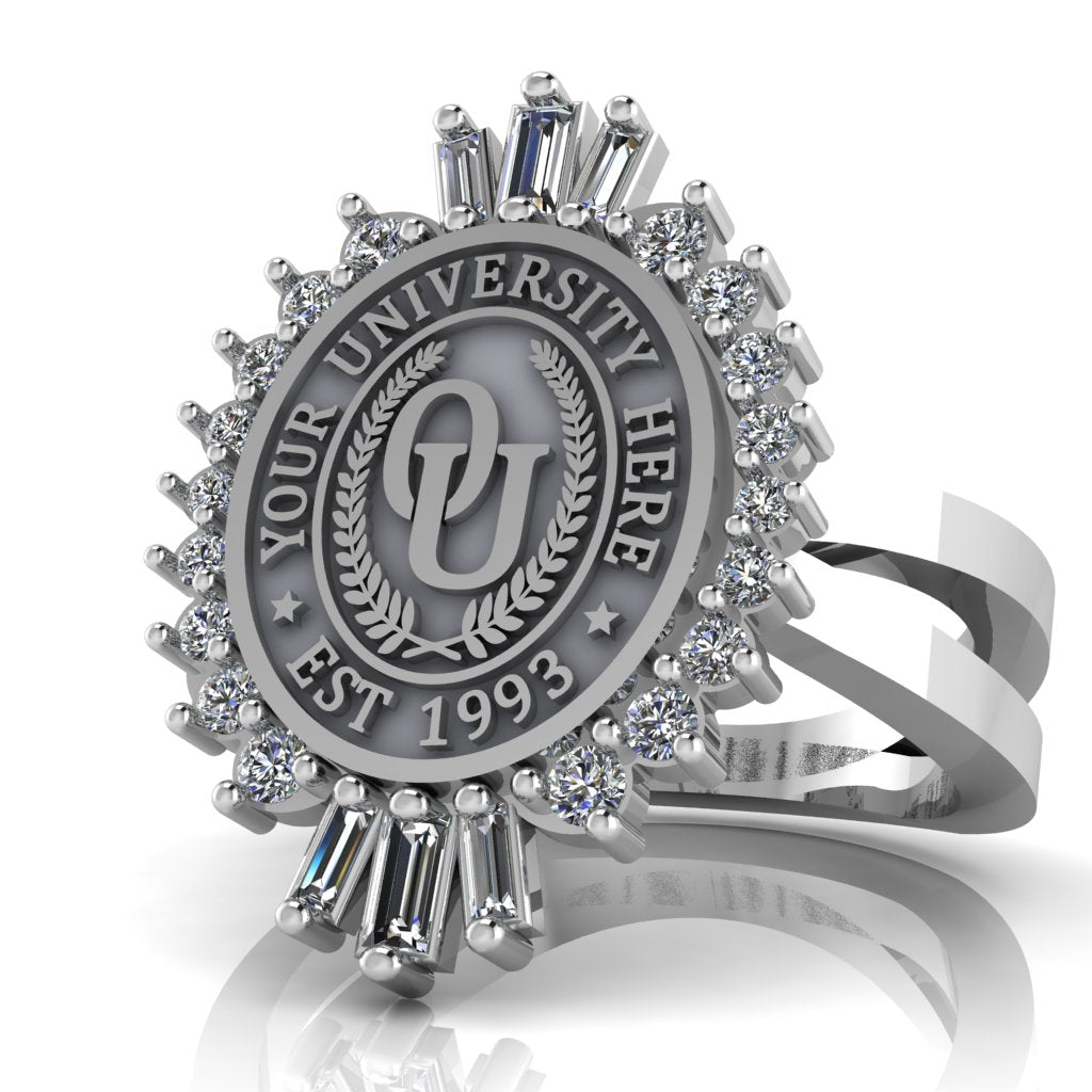 Seren Oval | Knife Edge Band Custom Collage Ring