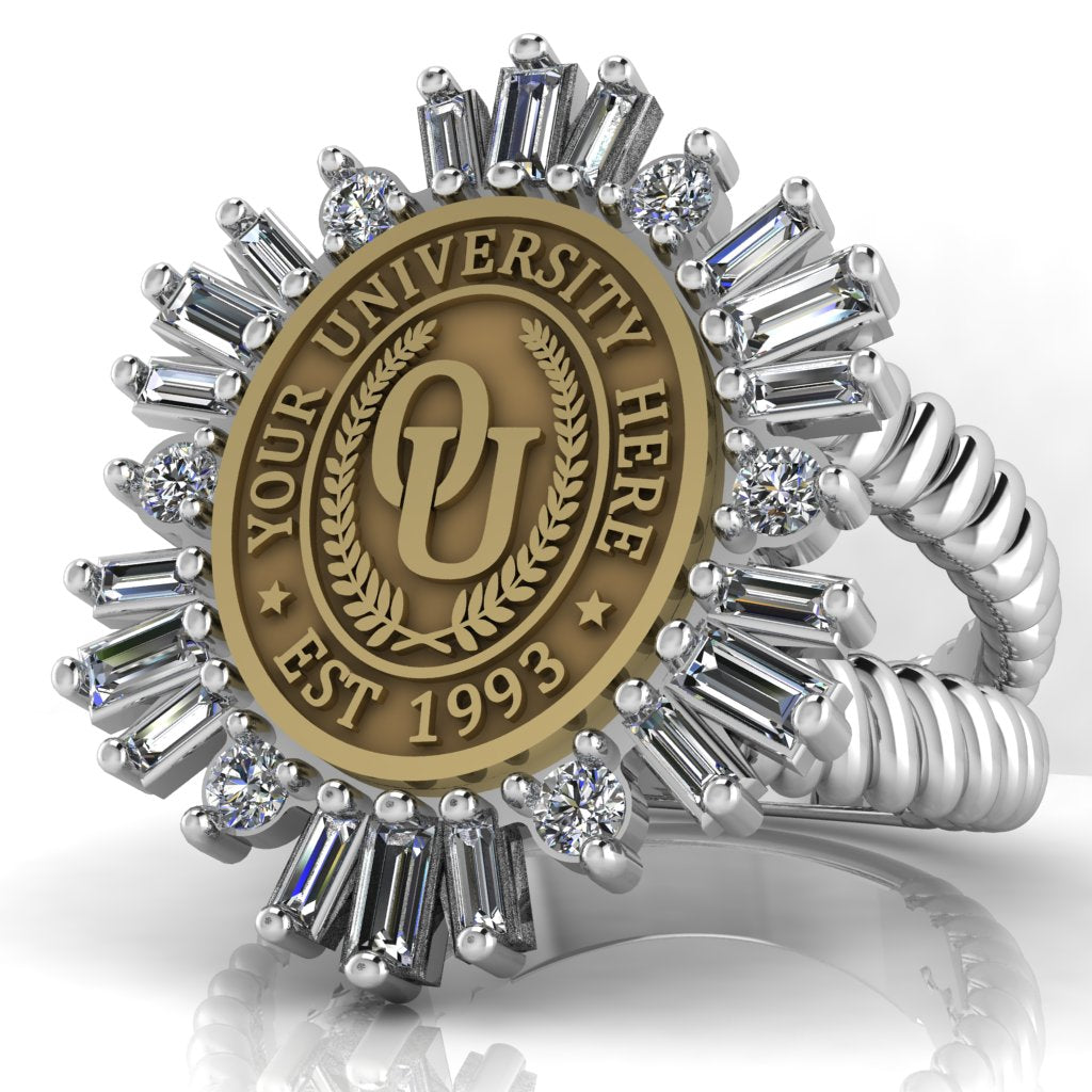 Tramontana Oval | V-Rope Band Custom College Ring