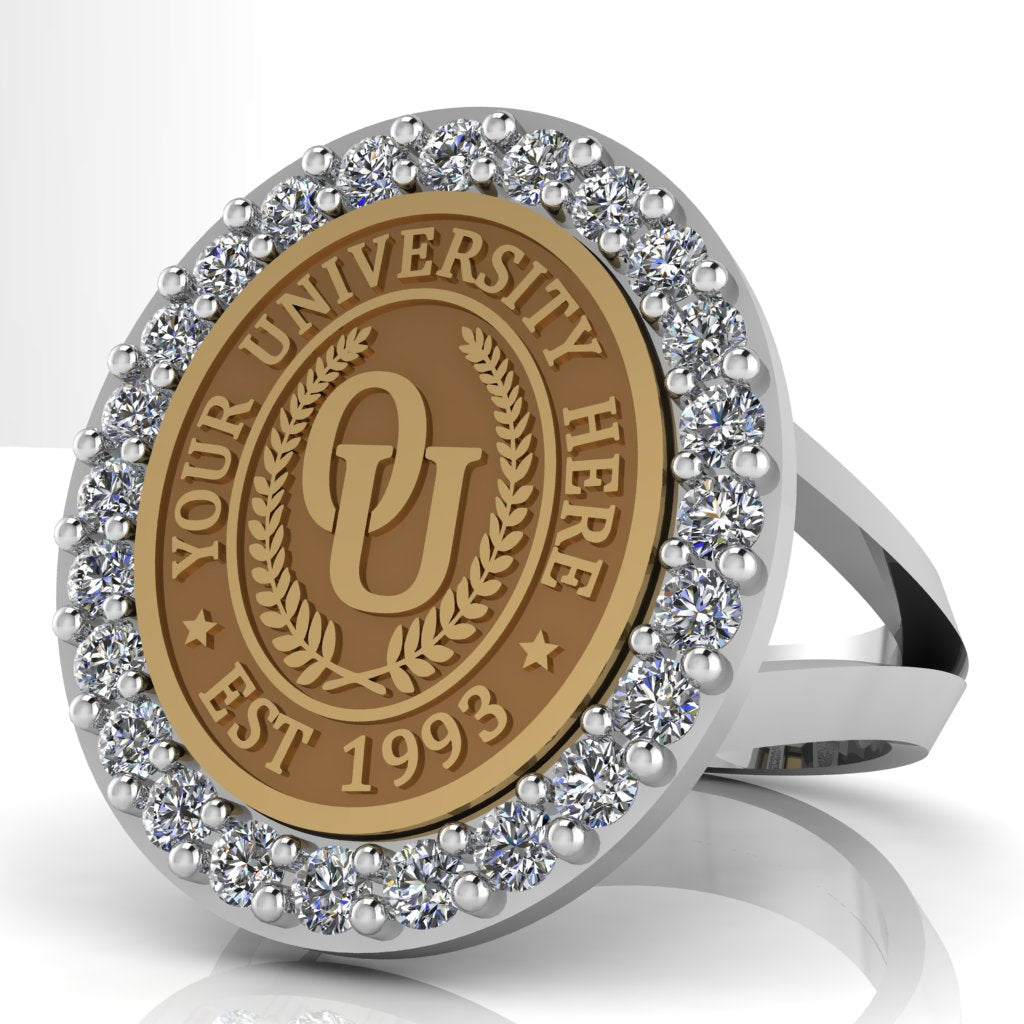 Circum Oval | V-Frame Band Custom Collage Ring