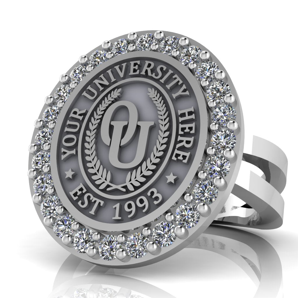 Circum Oval | Knife Edge Band Custom Collage Ring