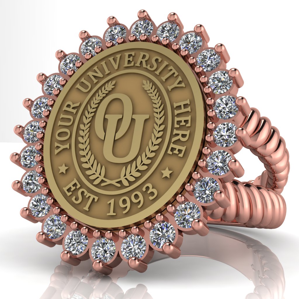 Serku Oval | V-Rope Band Custom Collage Ring