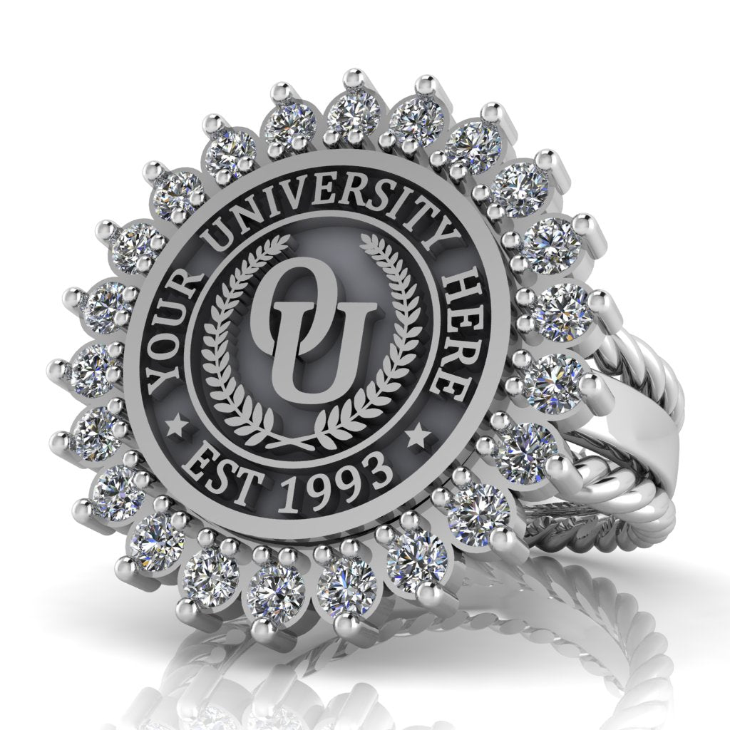 Serku | Rope Edge Band Custom Collage Ring