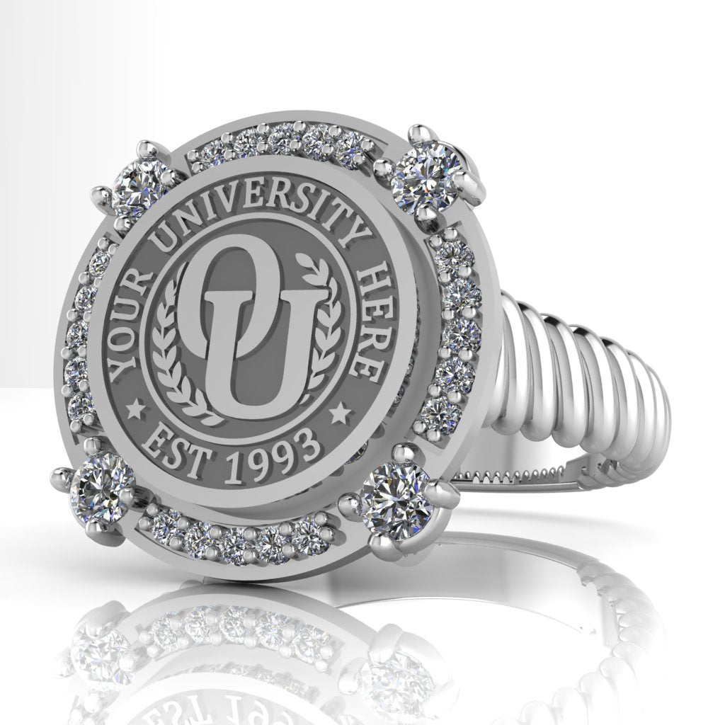 F-Sparkles | Rope Core Band Custom College Ring
