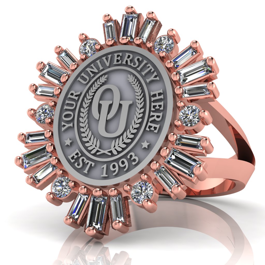 Tramontana Oval | V-Frame Band Custom College Ring