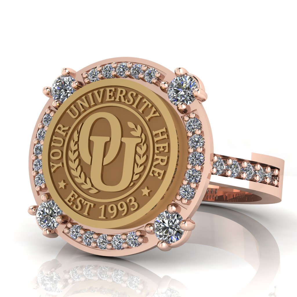 F-Sparkles | Channel Core Band Custom College Ring